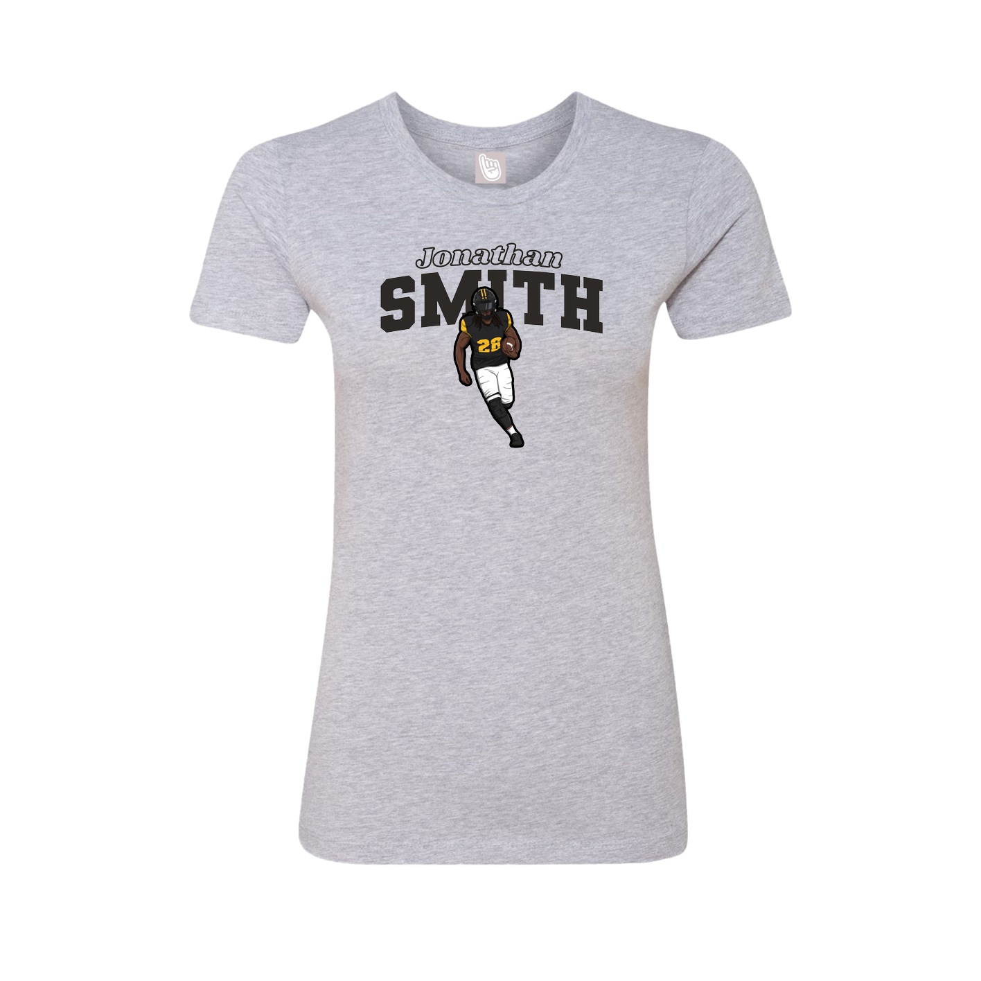 Fitted Women's Tee — Name Arch in Grey