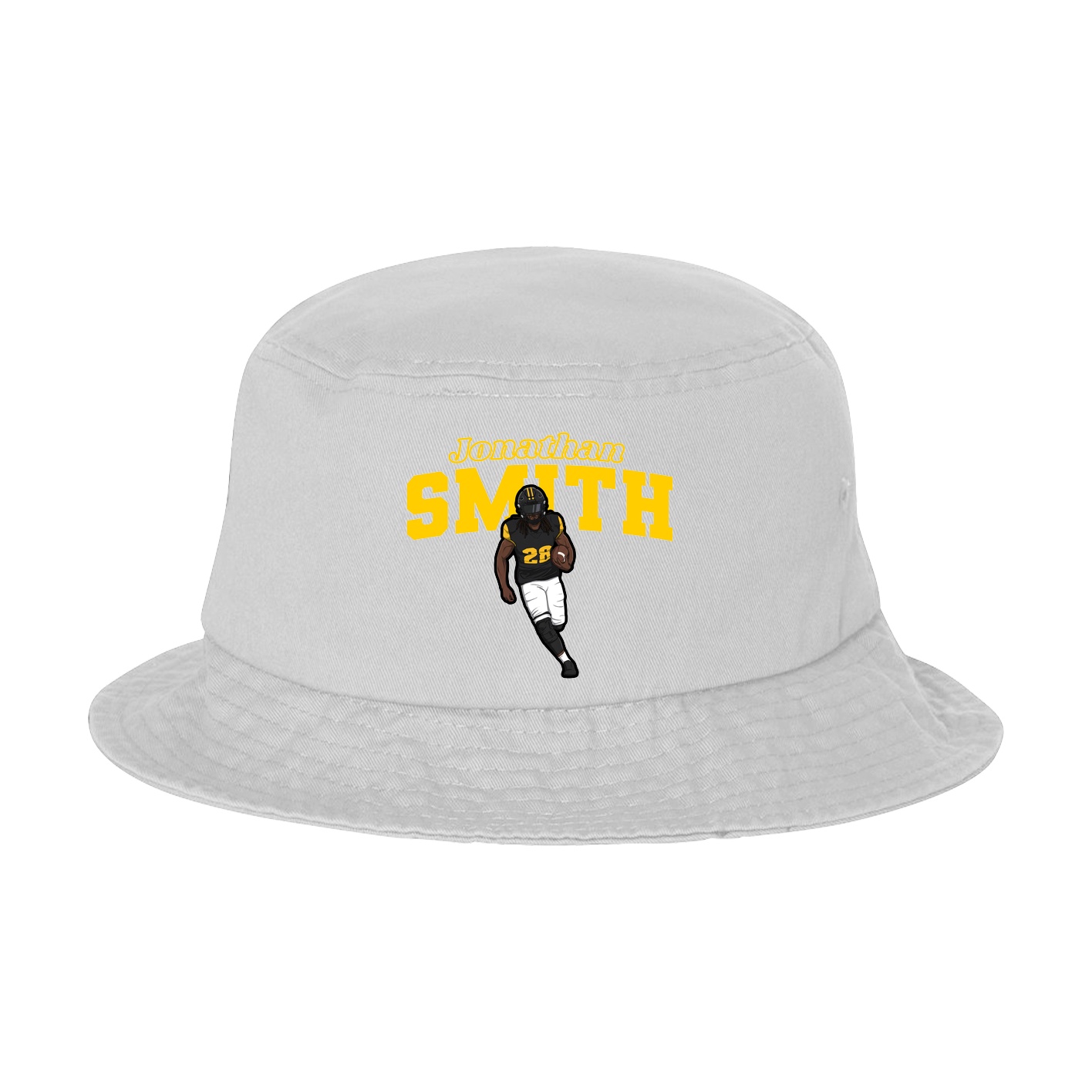 Bucket Cap — Name Arch in White