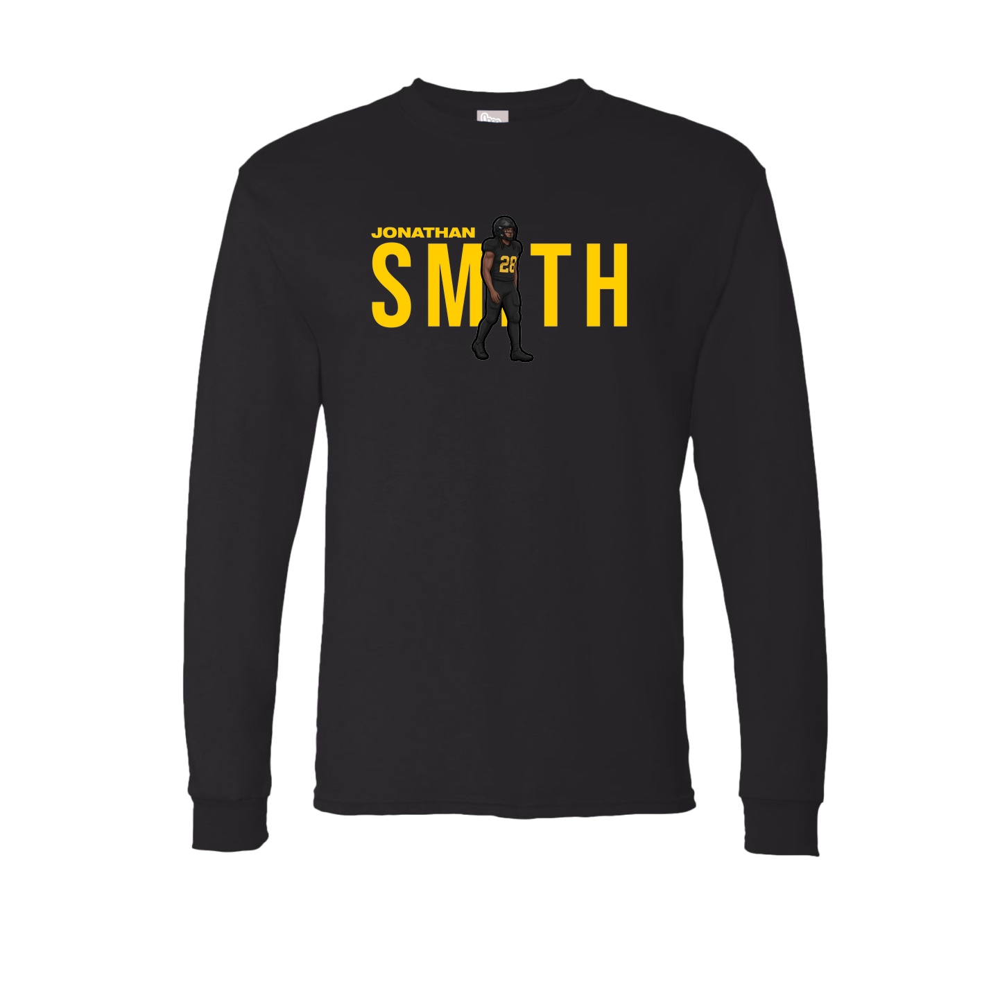 Long Sleeve Tee — Player Name in Black