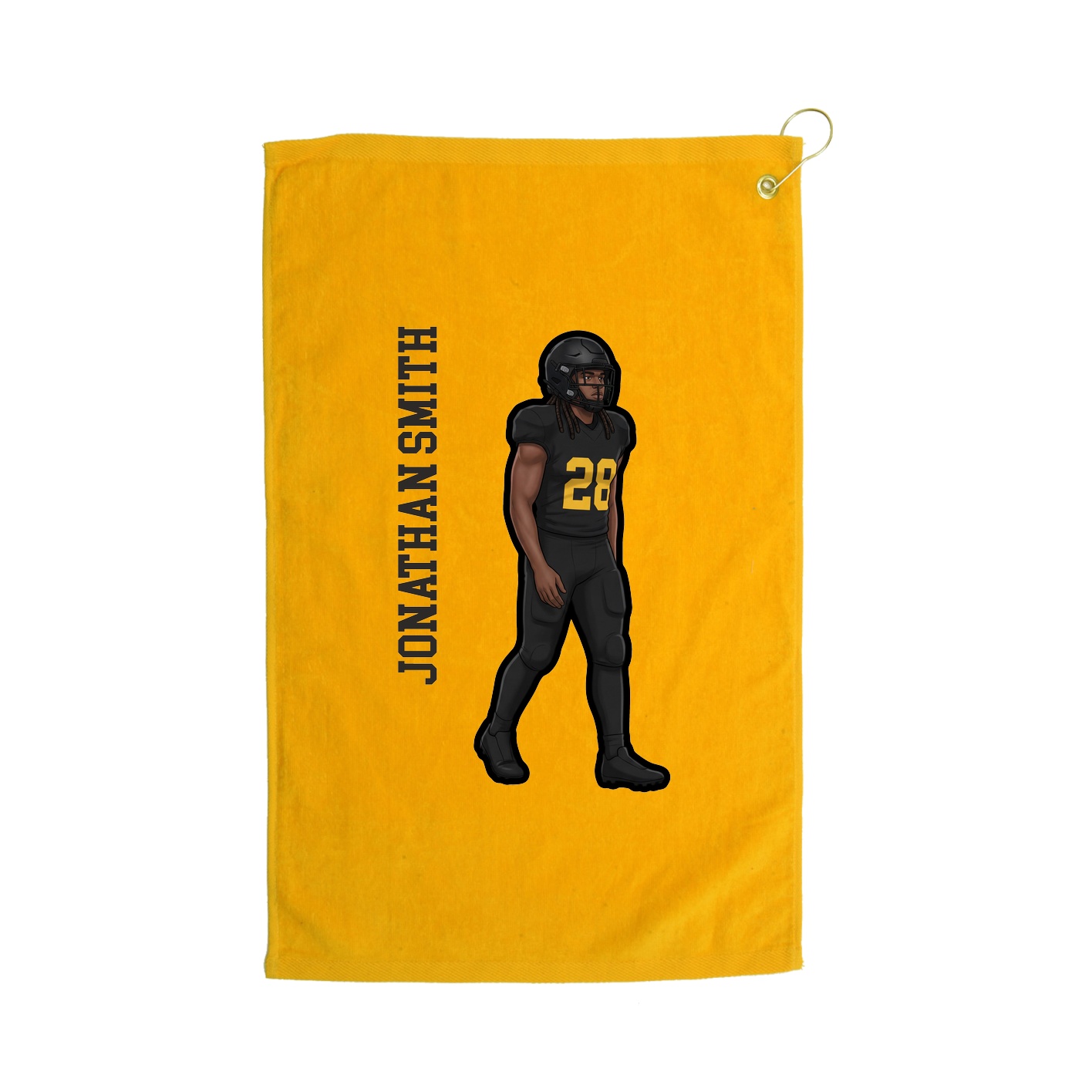 Golf Towel — Name Vertical in Gold