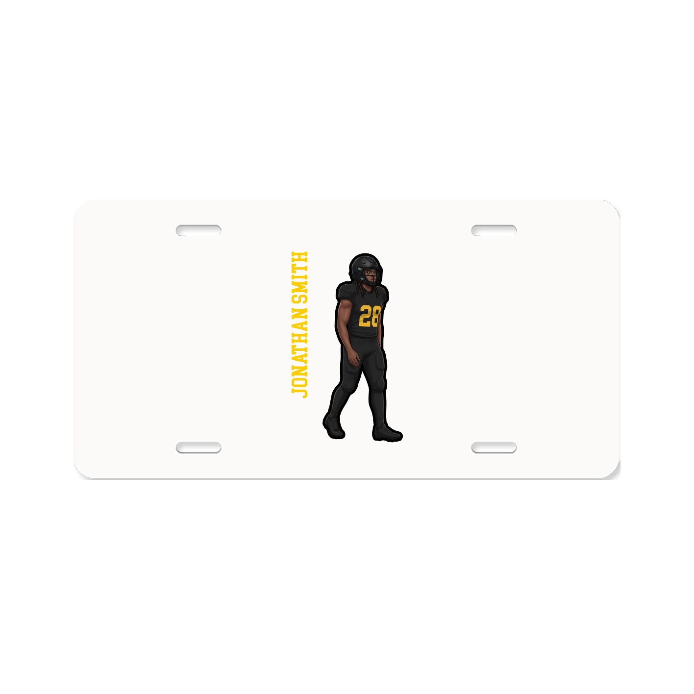 License Plate — Name Vertical in Classic