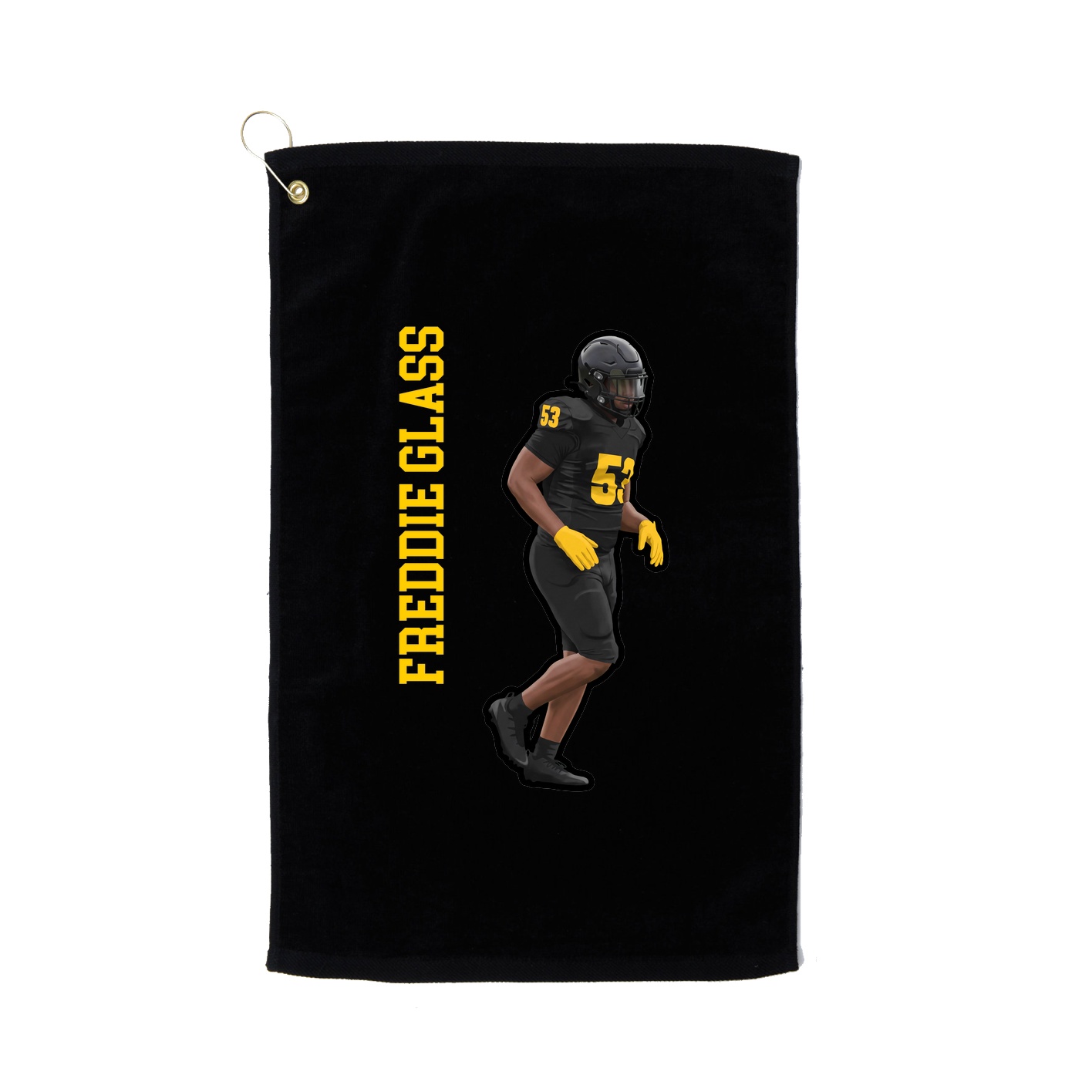 Golf Towel — Name Vertical in Black