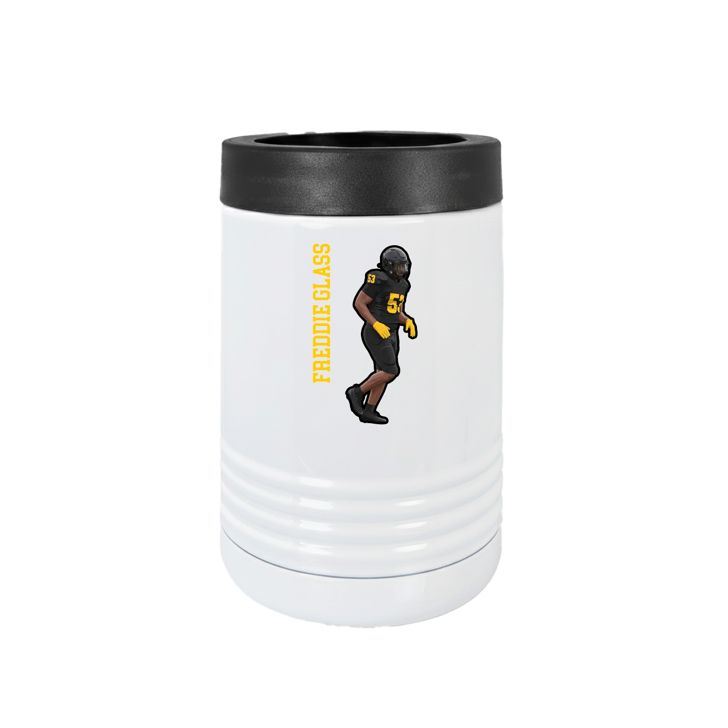 Beverage Holder — Name Vertical in White