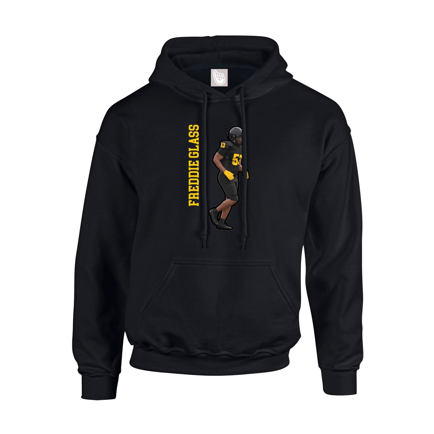 Hoodie — Name Vertical in Black