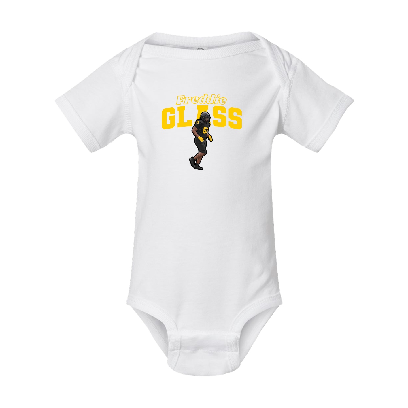 Baby Onesie — Name Arch in White