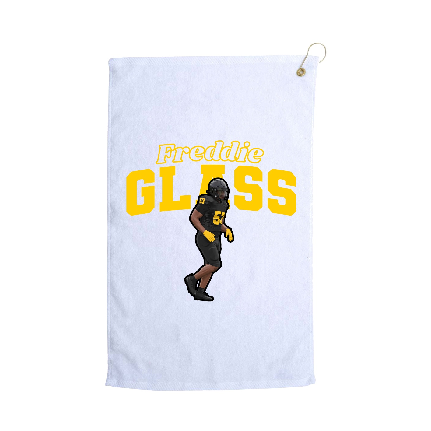 Golf Towel — Name Arch in White