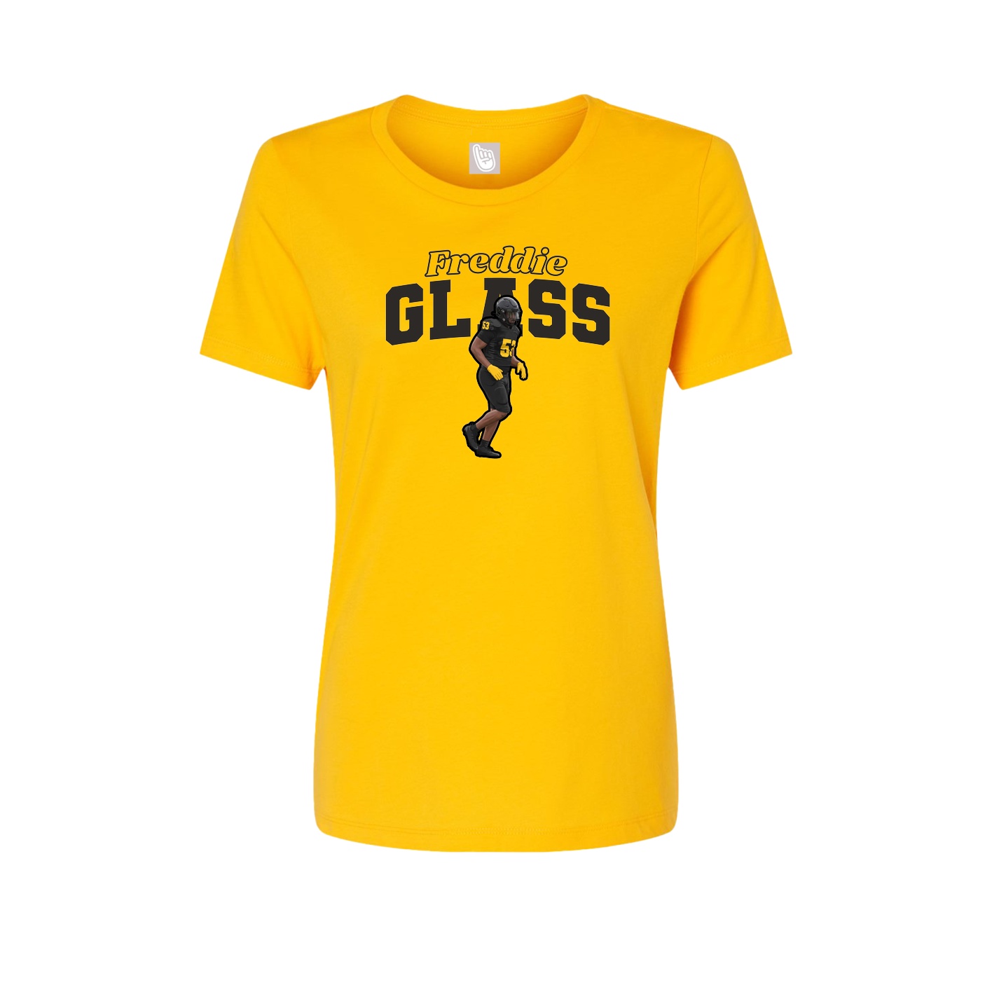 Fitted Women's Tee — Name Arch in Gold