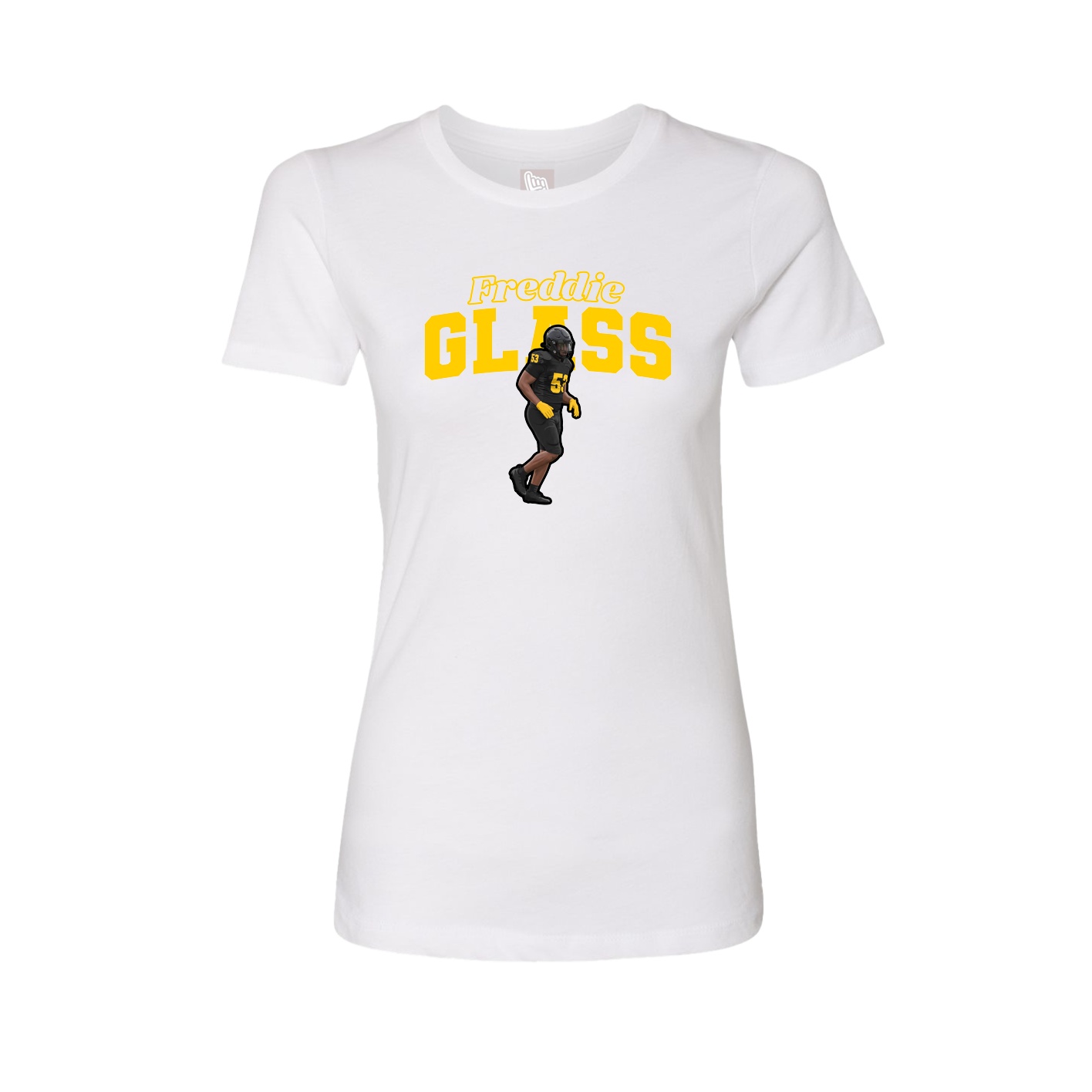 Fitted Women's Tee — Name Arch in White