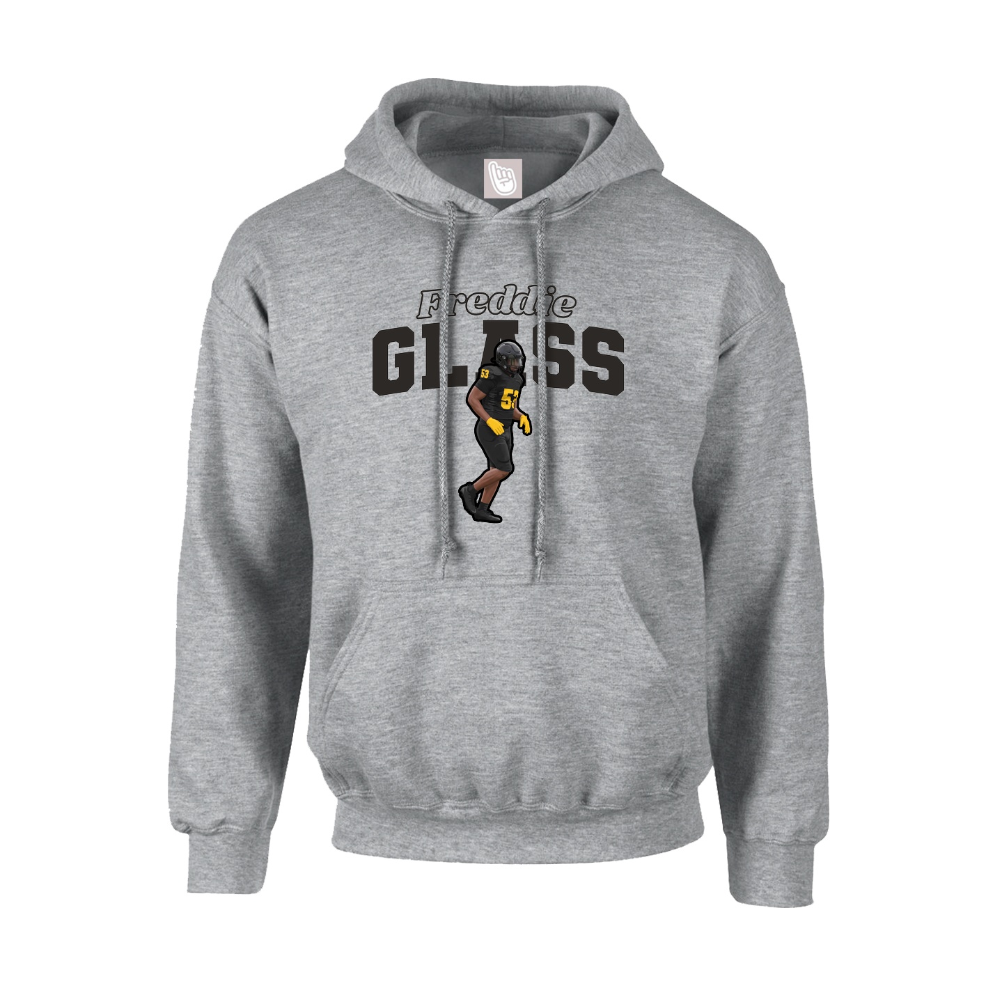 Youth Hoodie — Name Arch in Grey