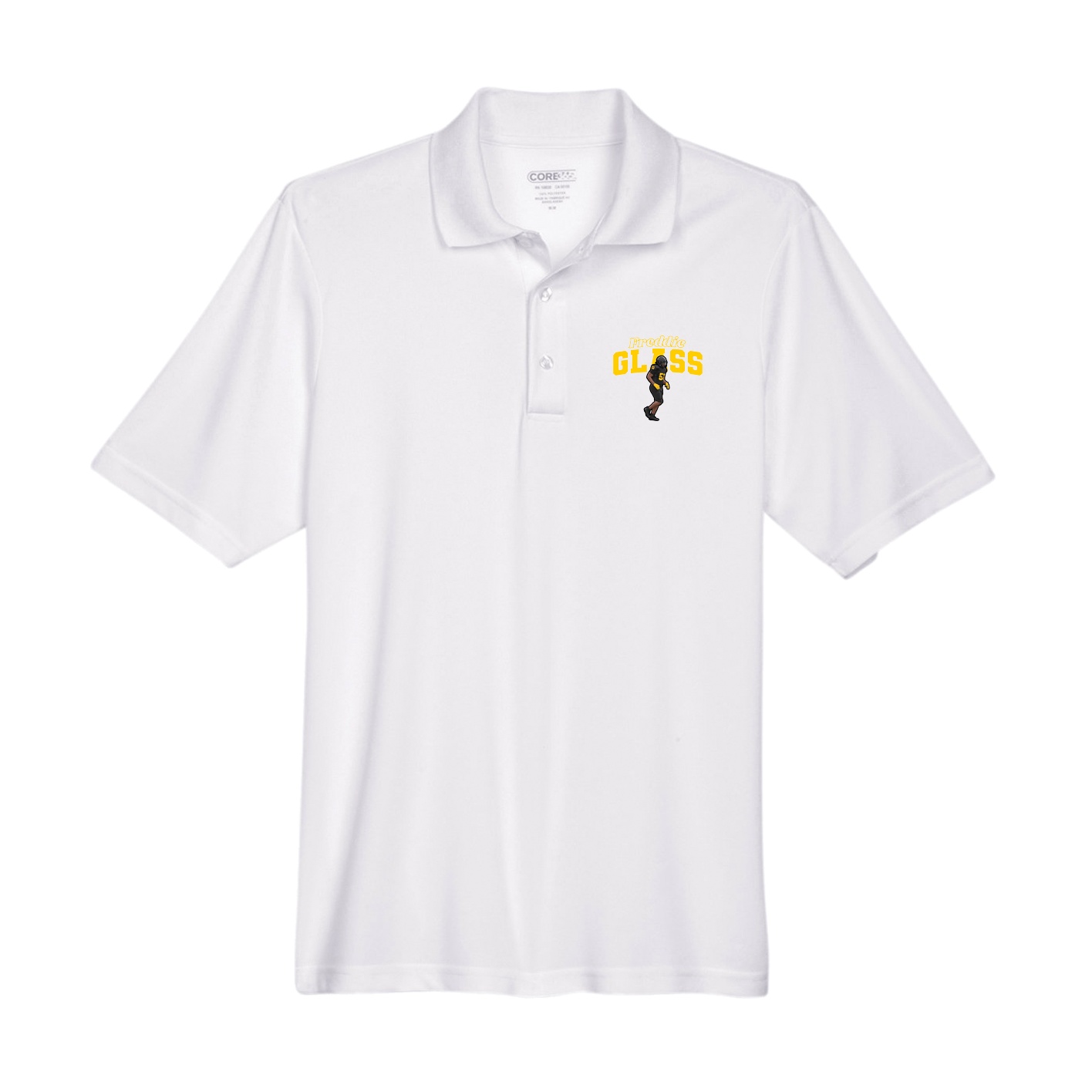 Performance Polo — Name Arch in White