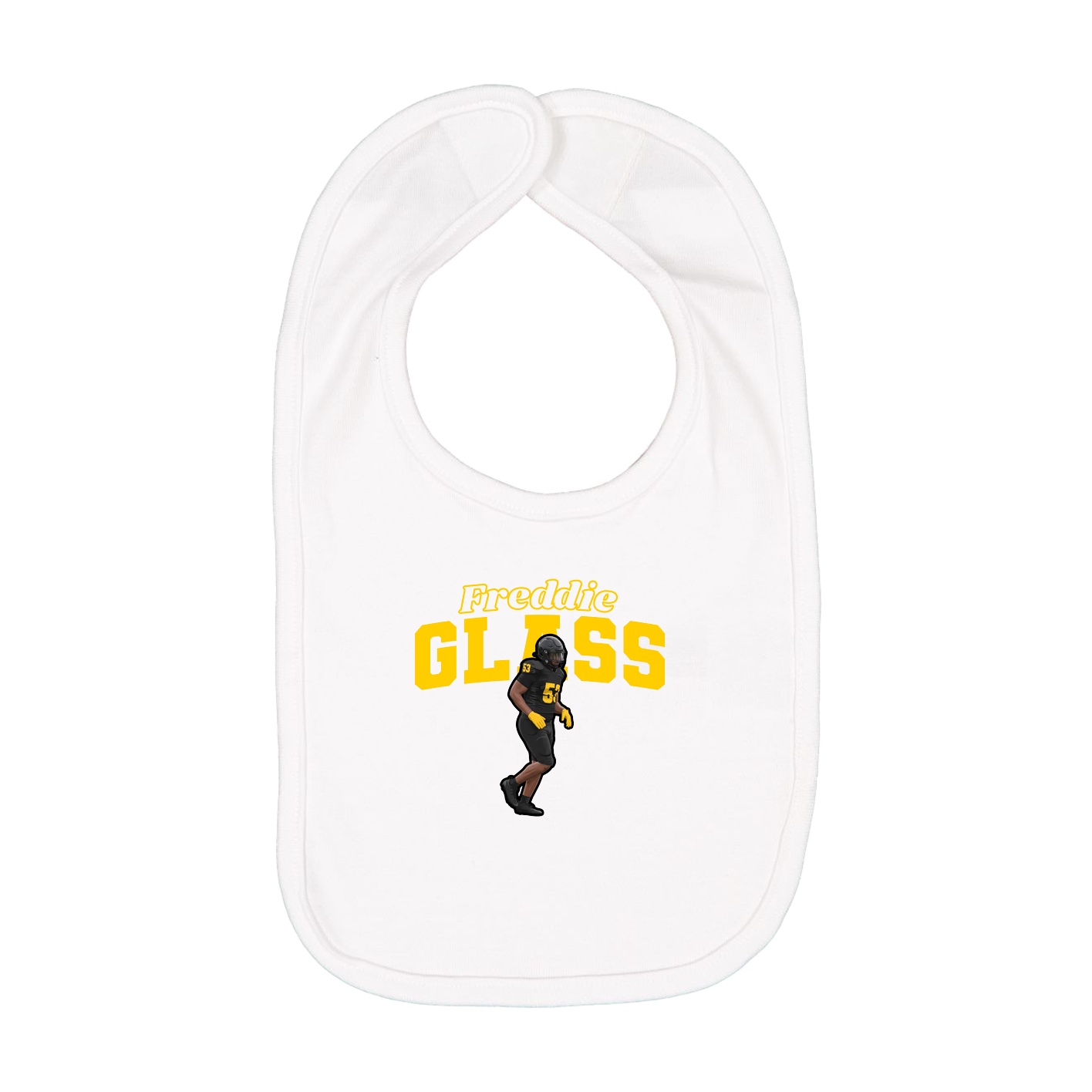 Infant Bib — Name Arch in White
