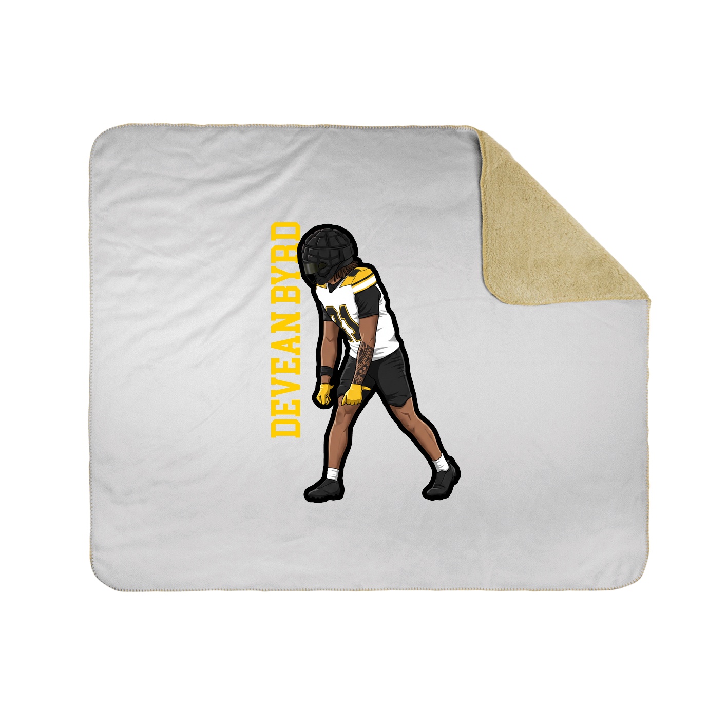 Throw Blanket — Name Vertical in White