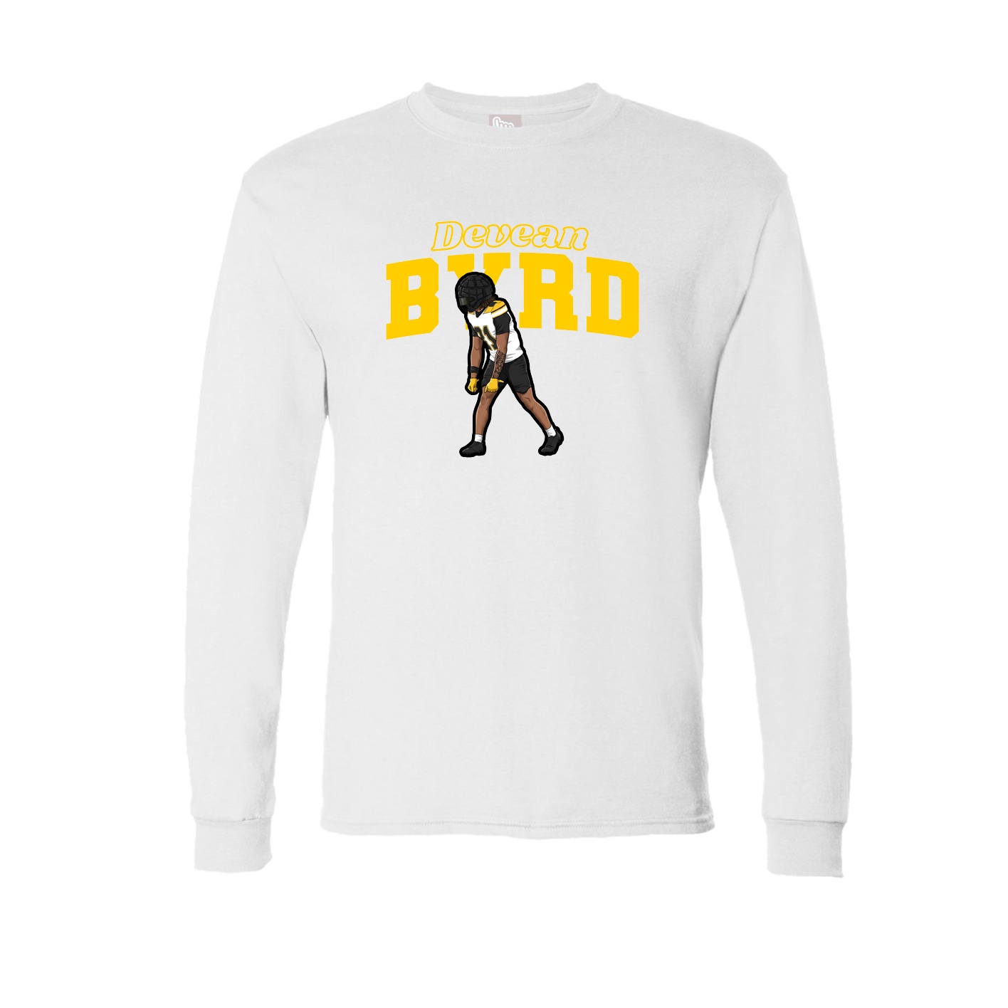 Long Sleeve Tee — Name Arch in White