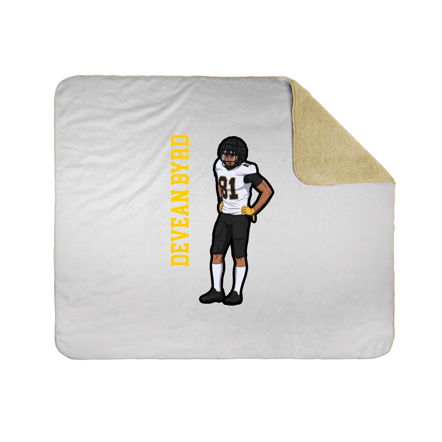 Throw Blanket — Name Vertical in White