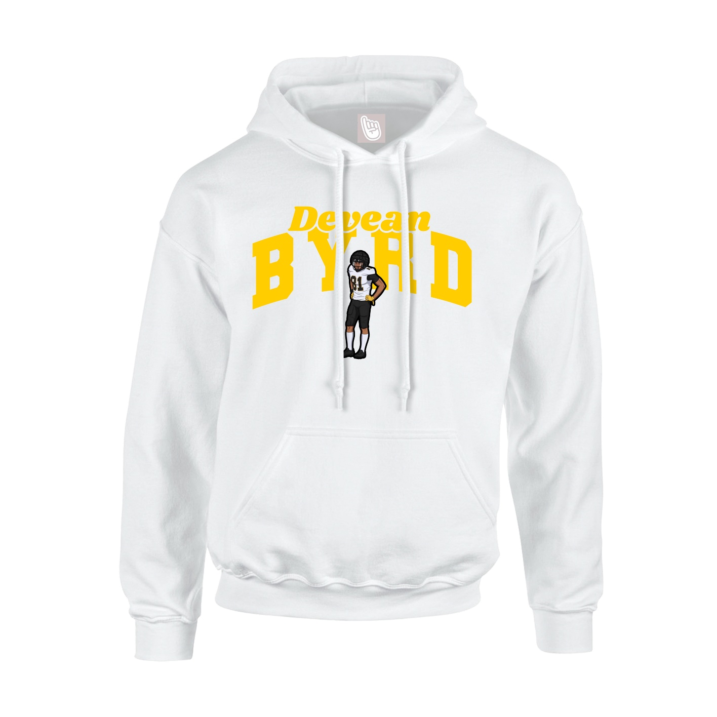 Youth Hoodie — Signature Arch in White