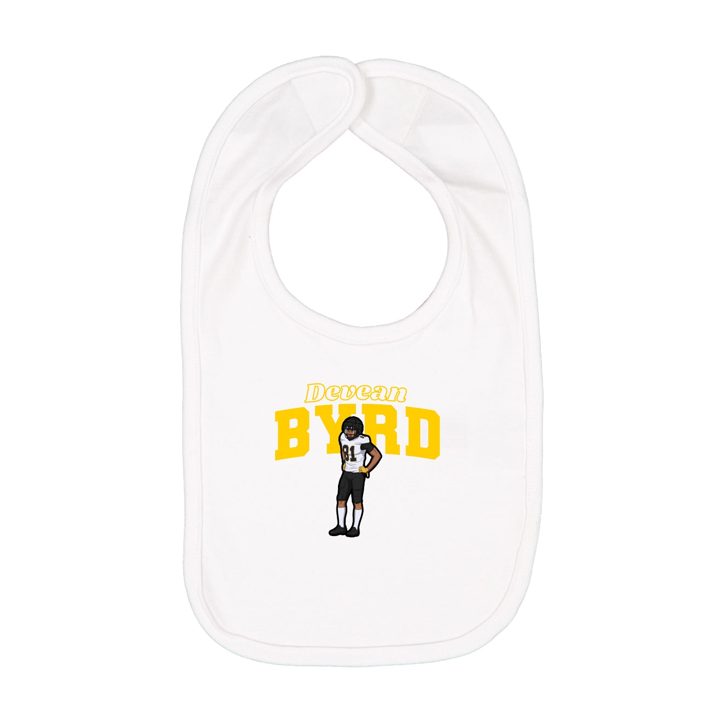 Infant Bib — Name Arch in White