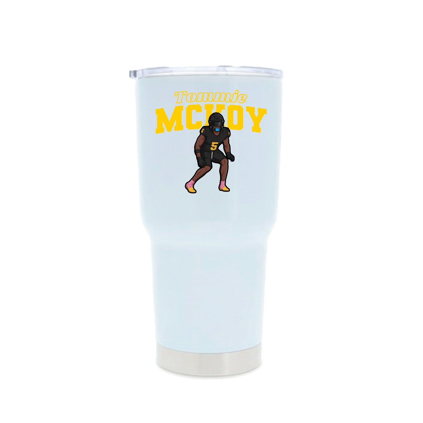 30oz Stainless Steel Tumbler — Name Arch in White