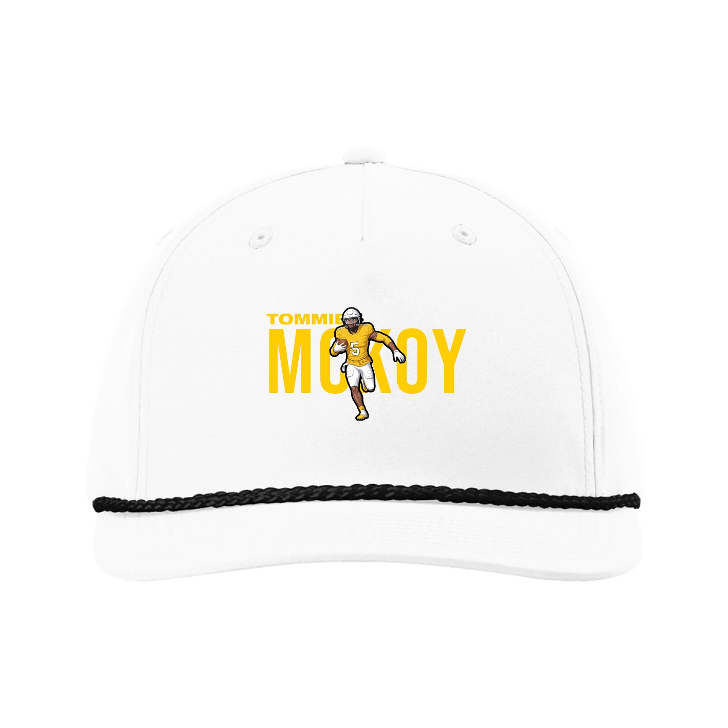 Five-Panel Classic Rope Cap — Player Name in White