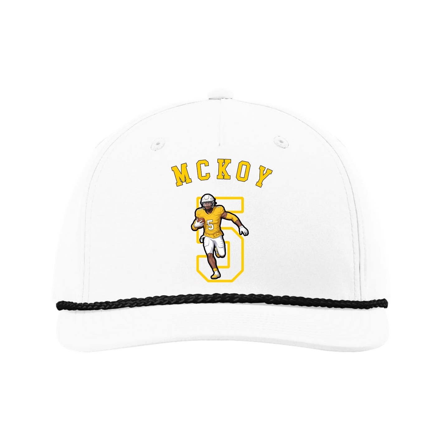 Five-Panel Classic Rope Cap — Shirsey Arch in White