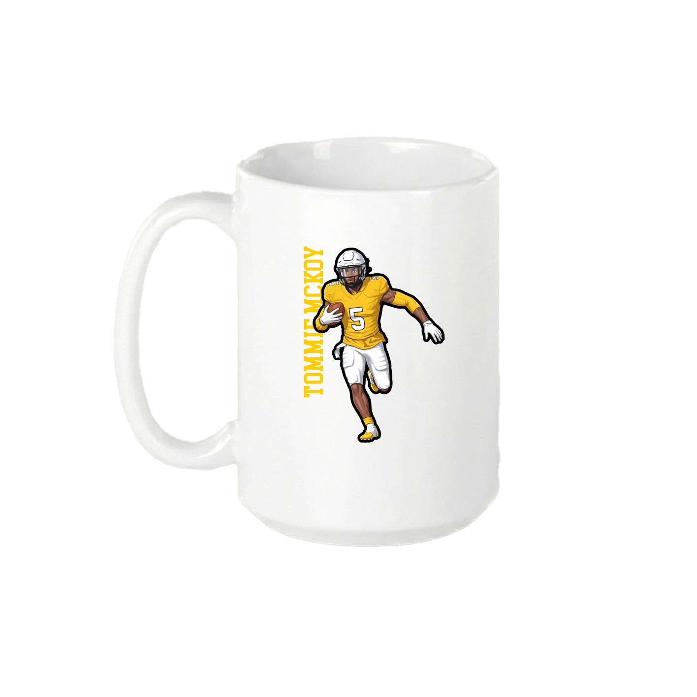 15oz Coffee Mug — Name Vertical in White