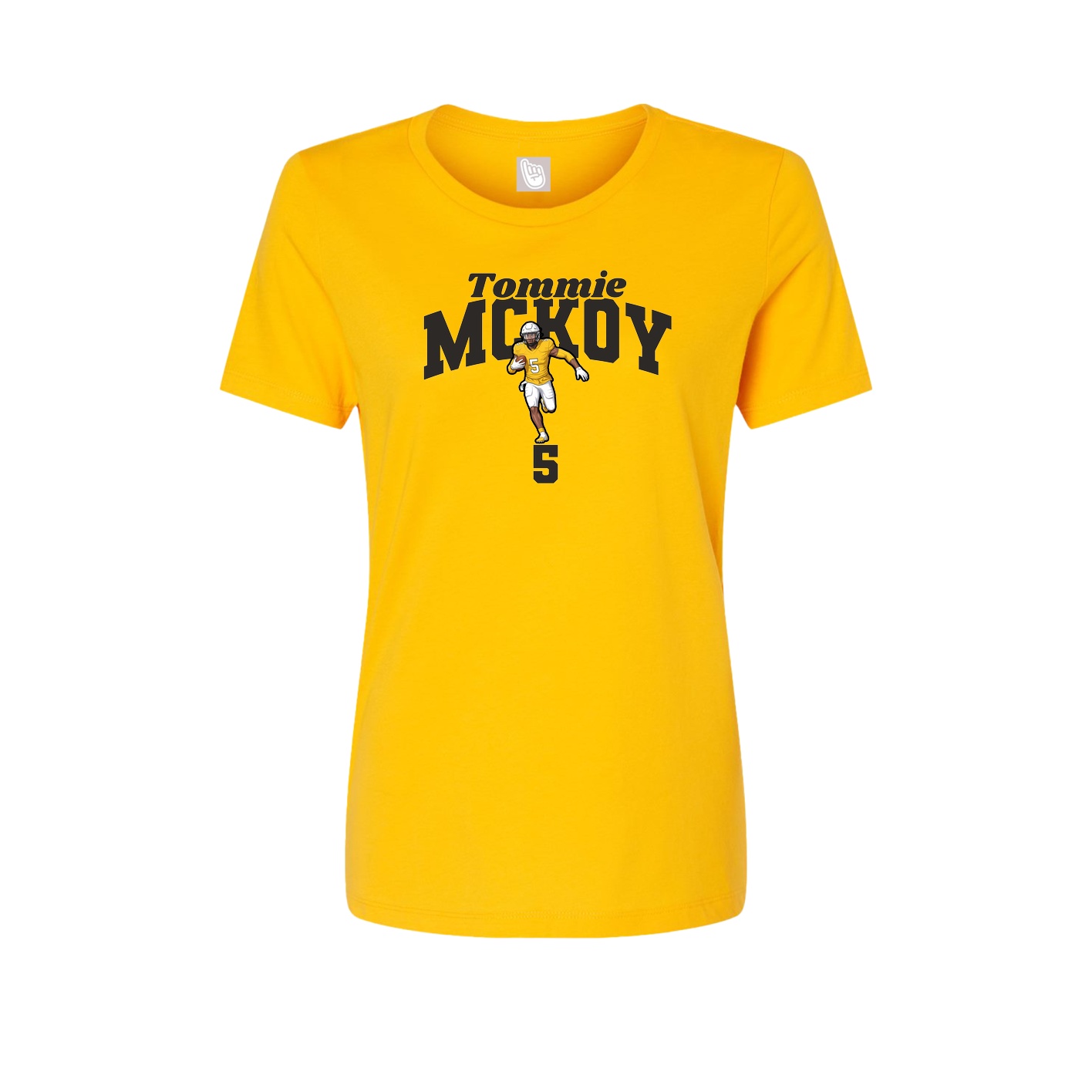 Fitted Women's Tee — Signature Arch in Gold