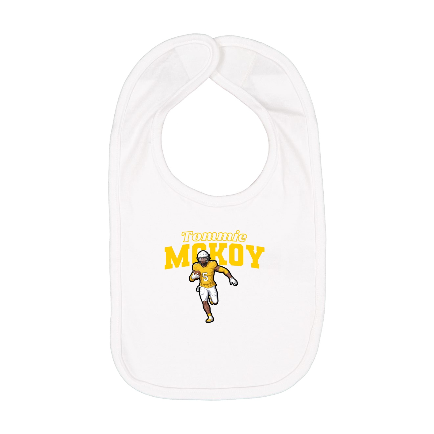 Infant Bib — Name Arch in White