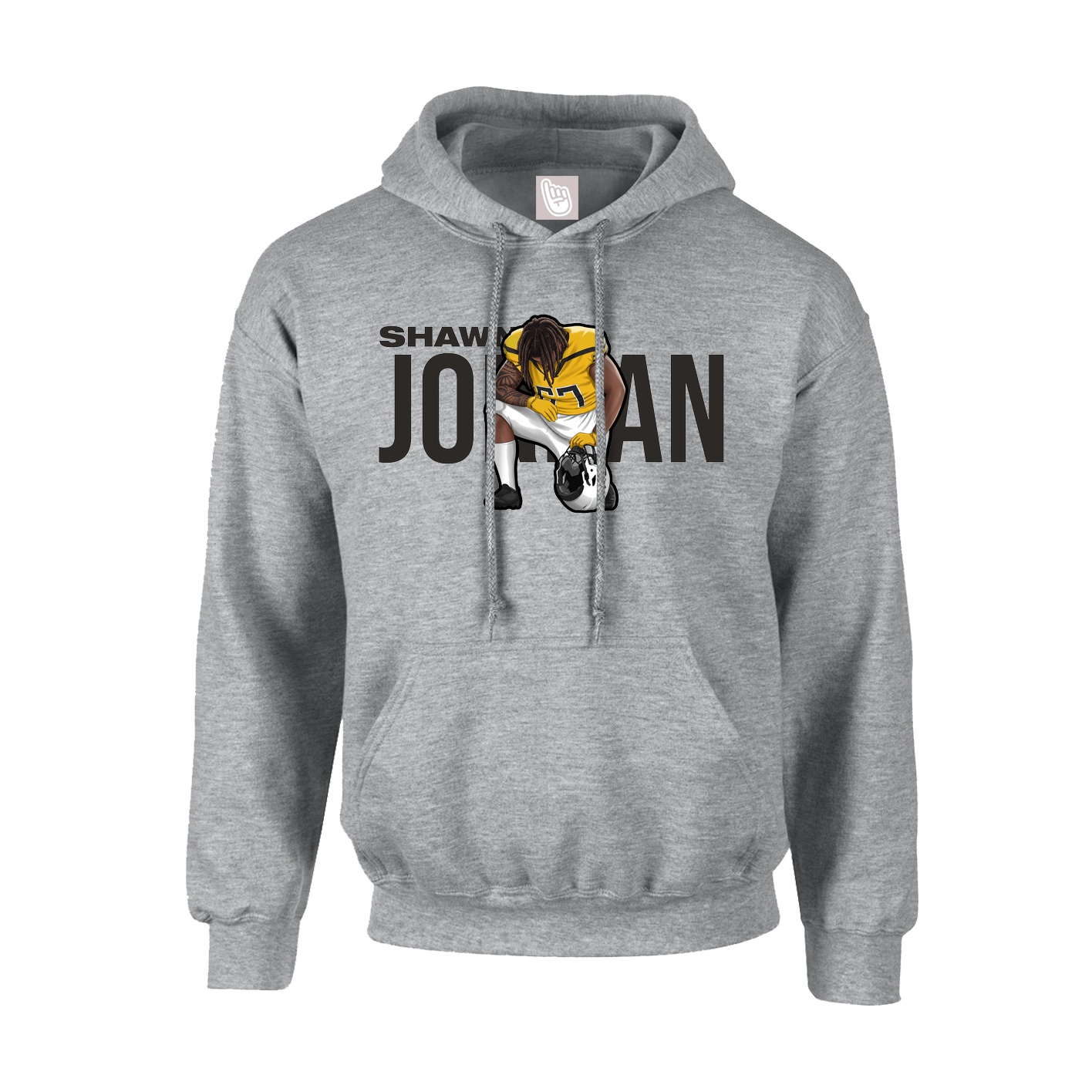 Hoodie — Player Name in Grey