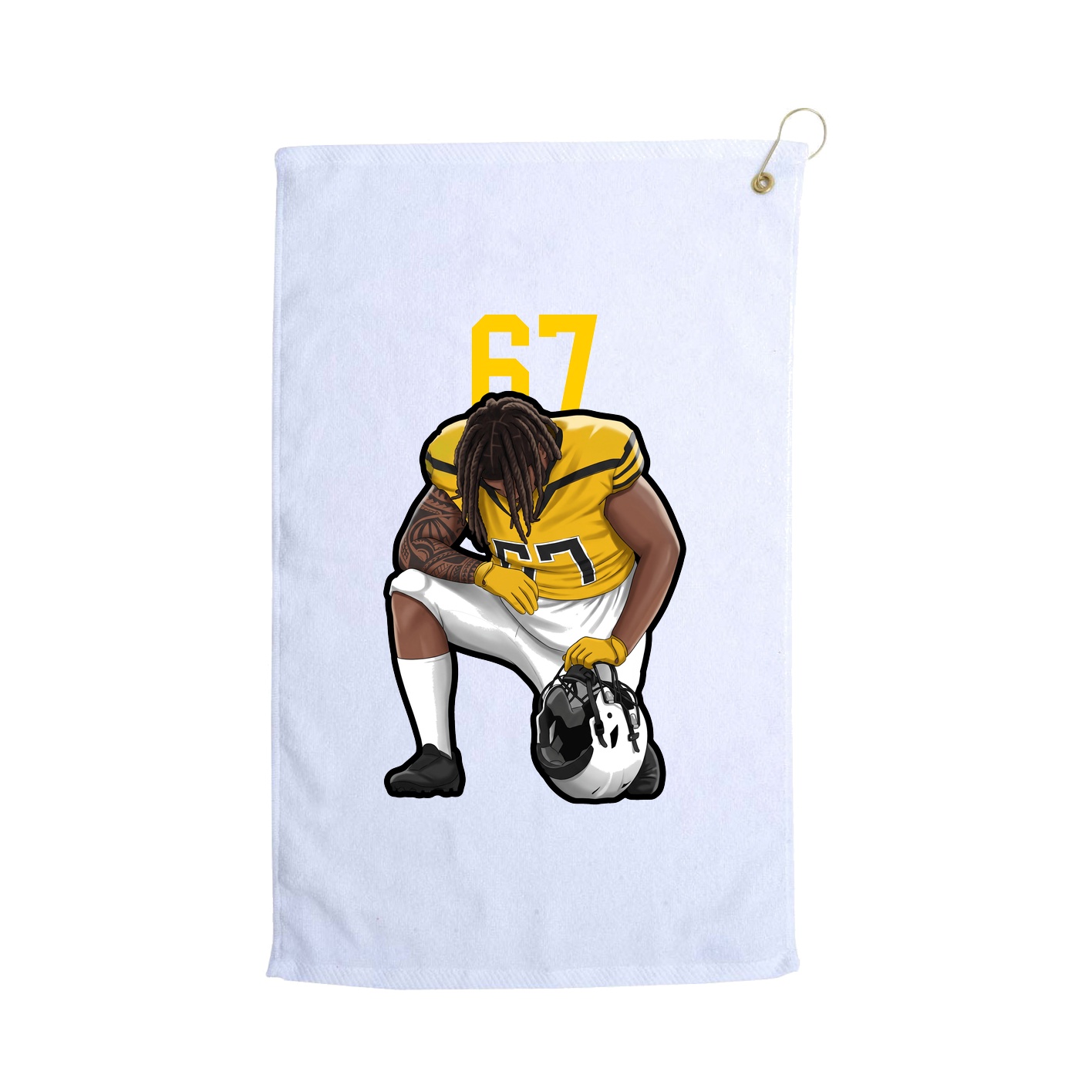 Golf Towel — Number Top in White
