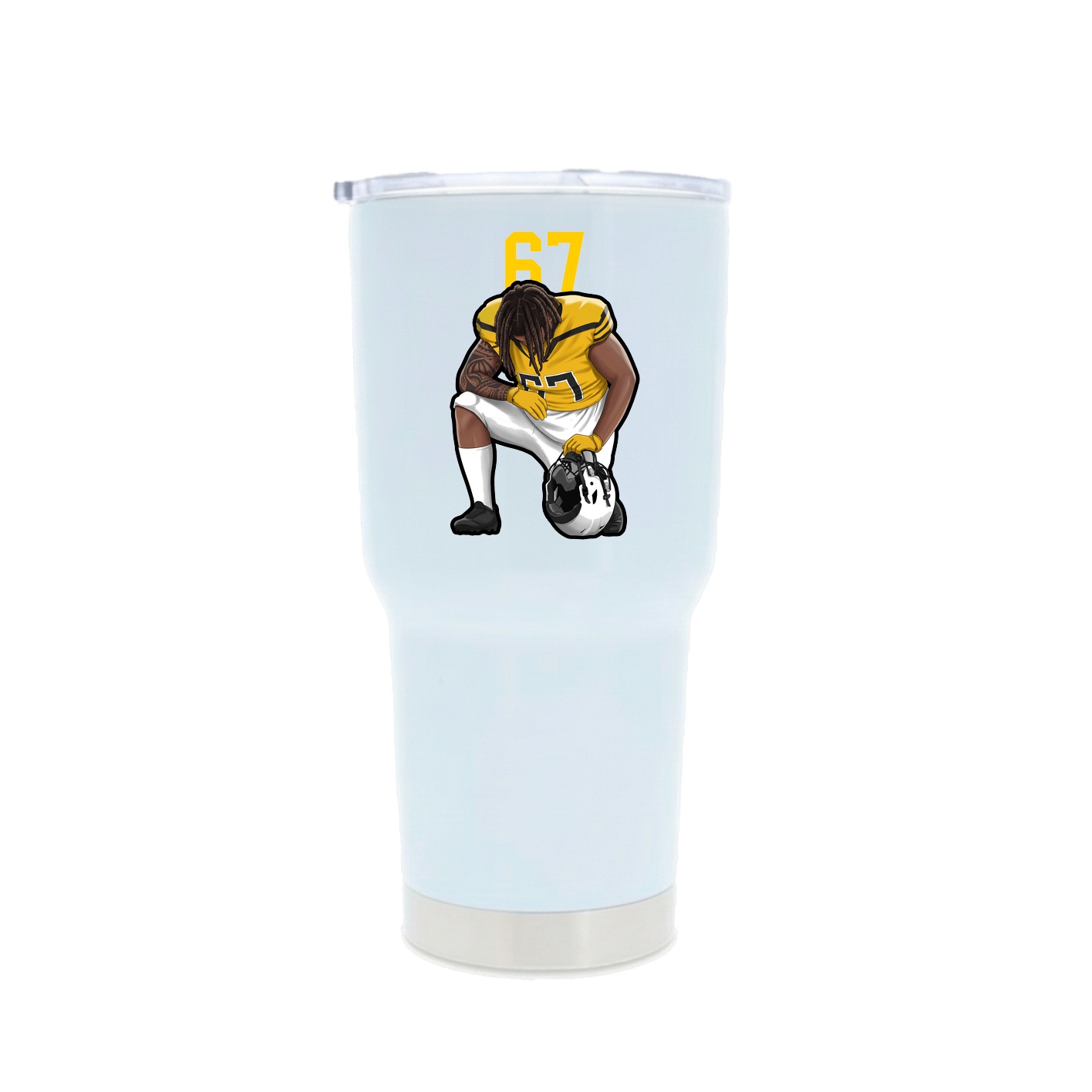 30oz Stainless Steel Tumbler — Number Top in White