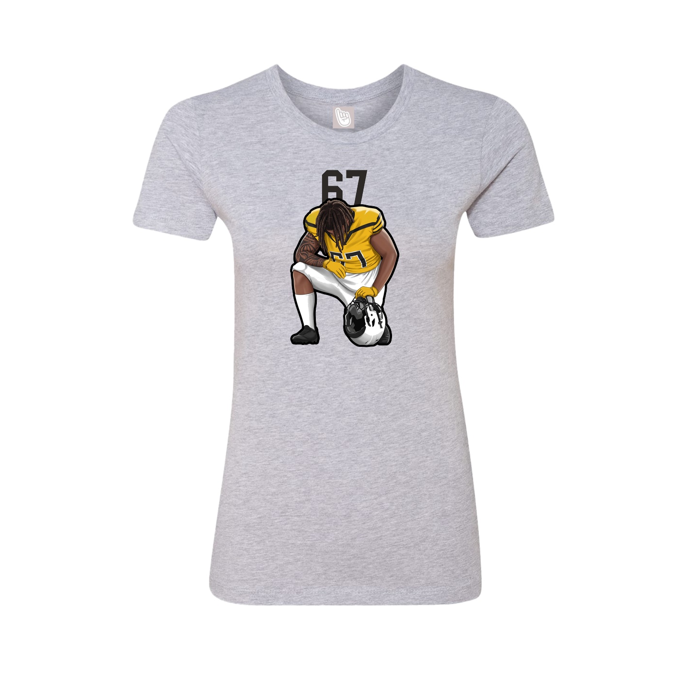 Fitted Women's Tee — Number Top in Grey