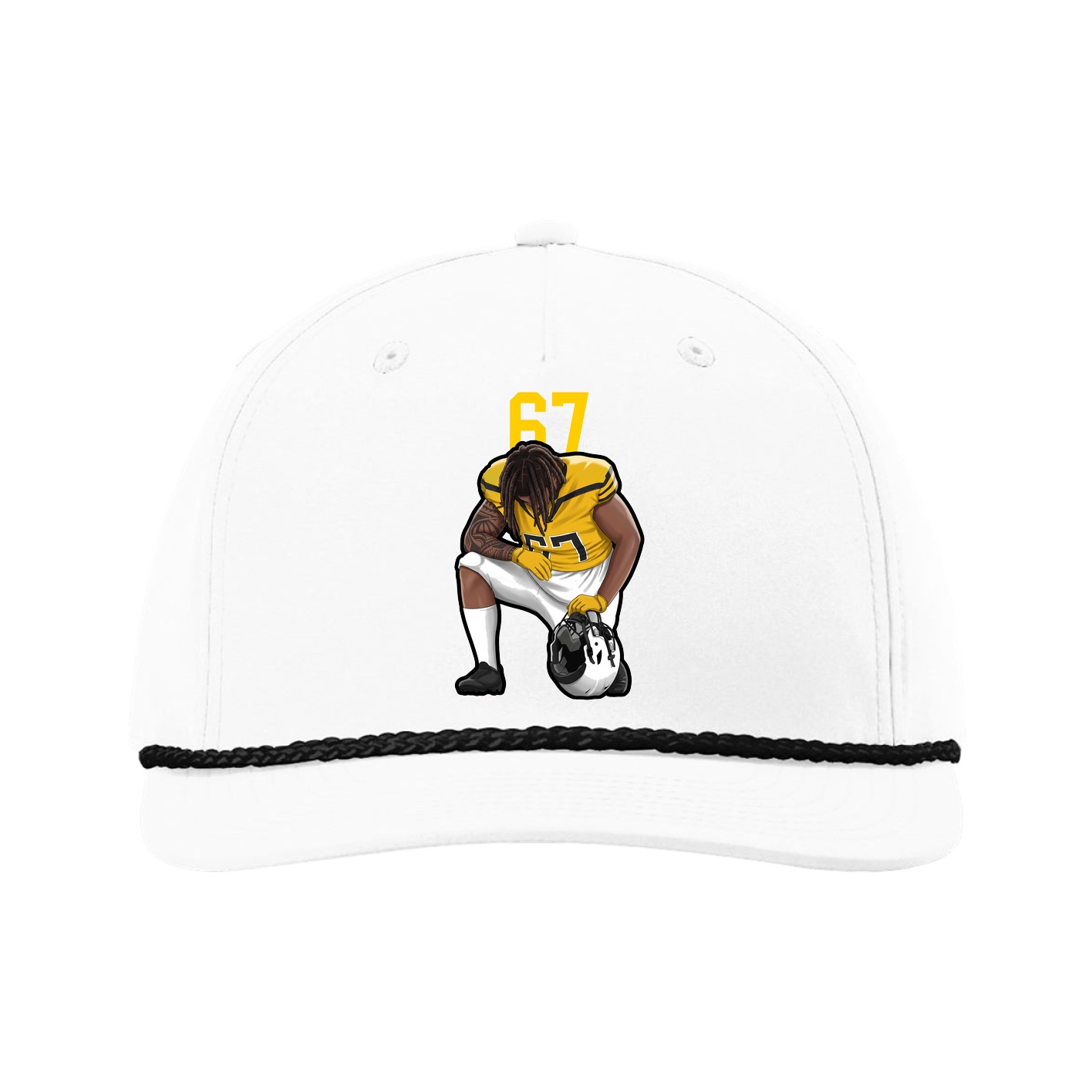 Five-Panel Classic Rope Cap — Number Top in White
