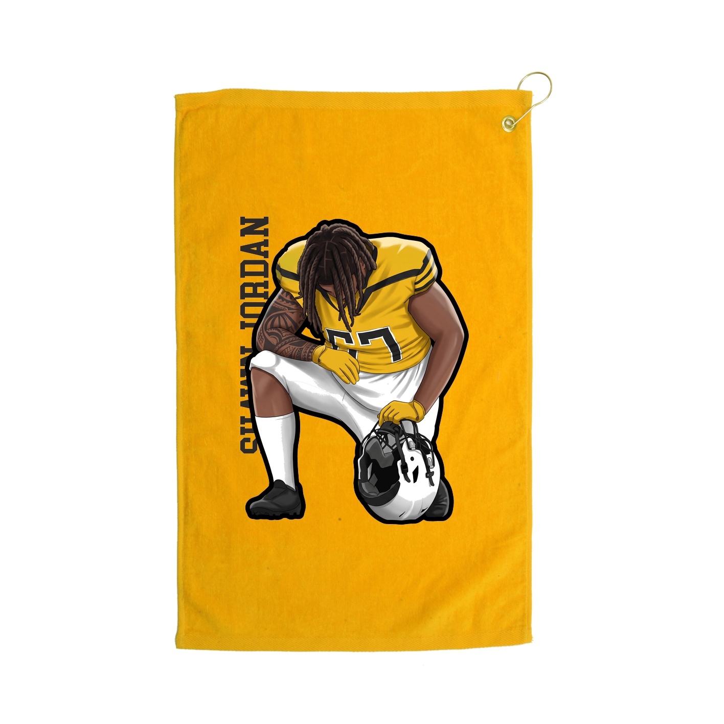 Golf Towel — Name Vertical in Gold