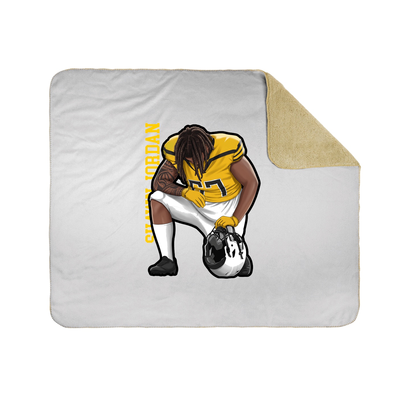 Throw Blanket — Name Vertical in White