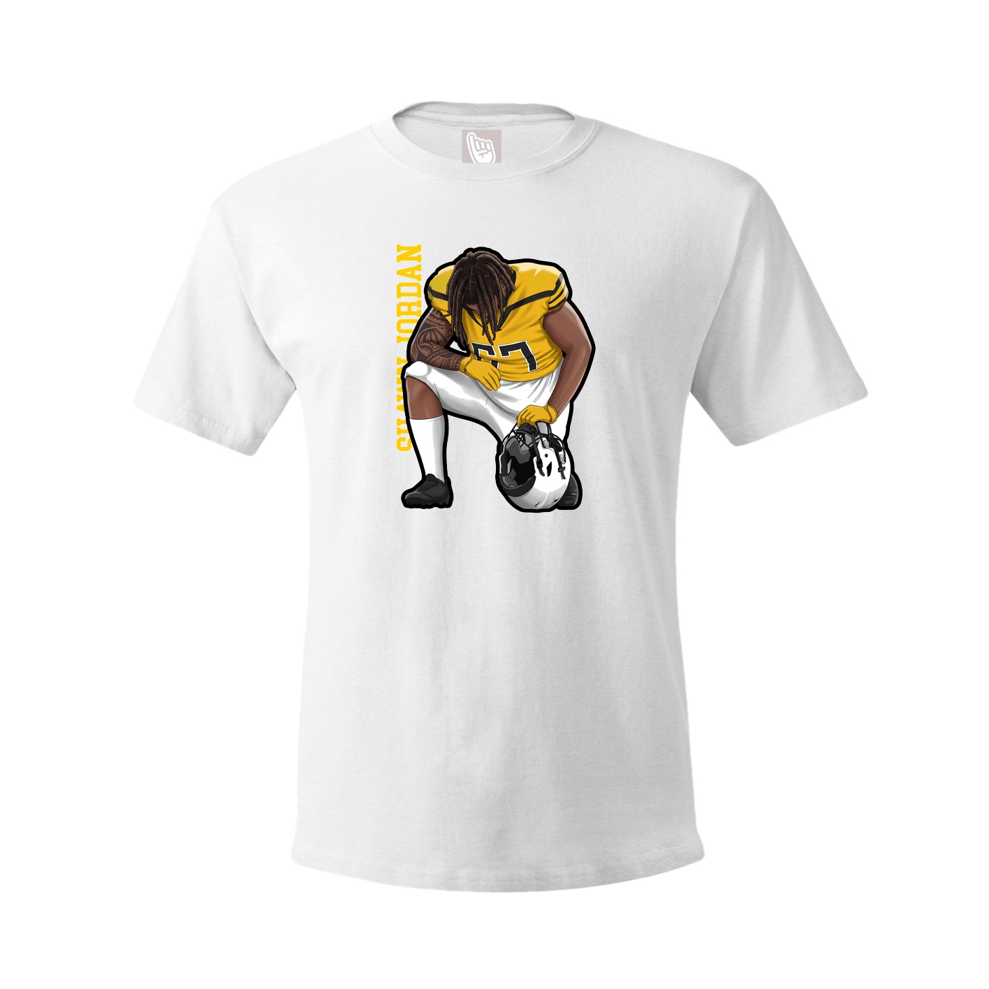 Tee — Name Vertical in White