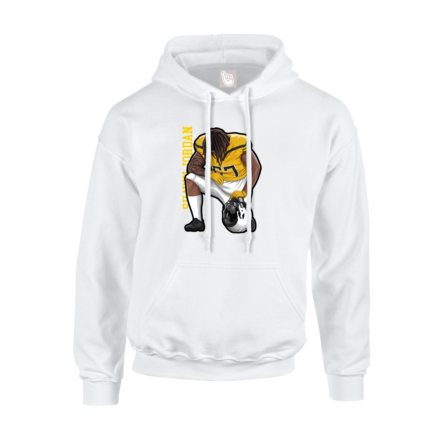 Youth Hoodie — Name Vertical in White