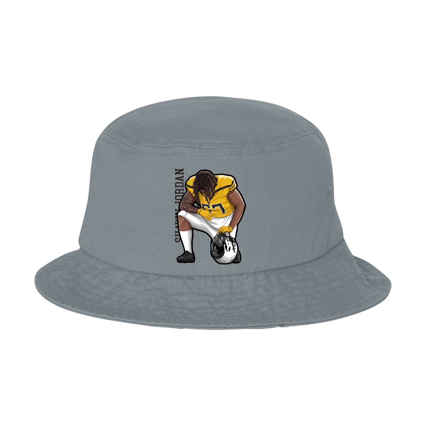 Bucket Cap — Name Vertical in Grey