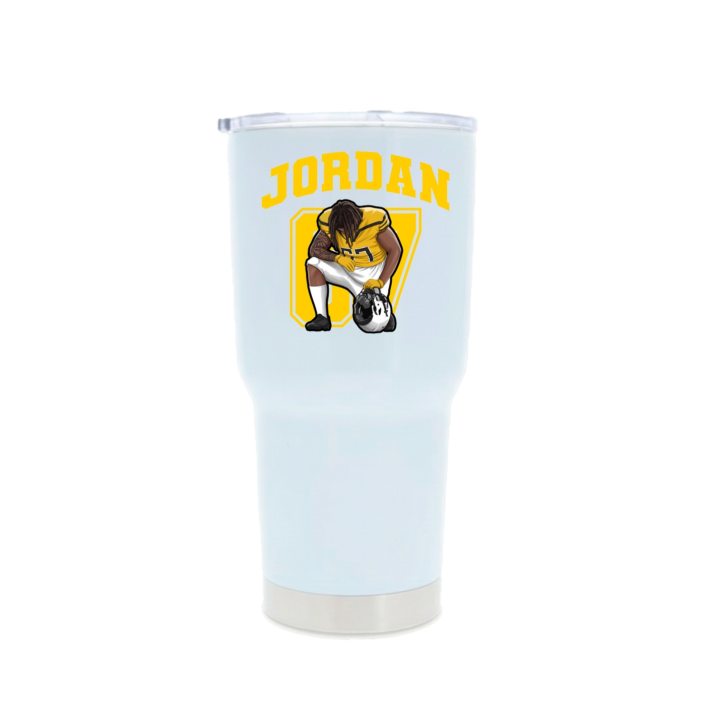 30oz Stainless Steel Tumbler — Number in White