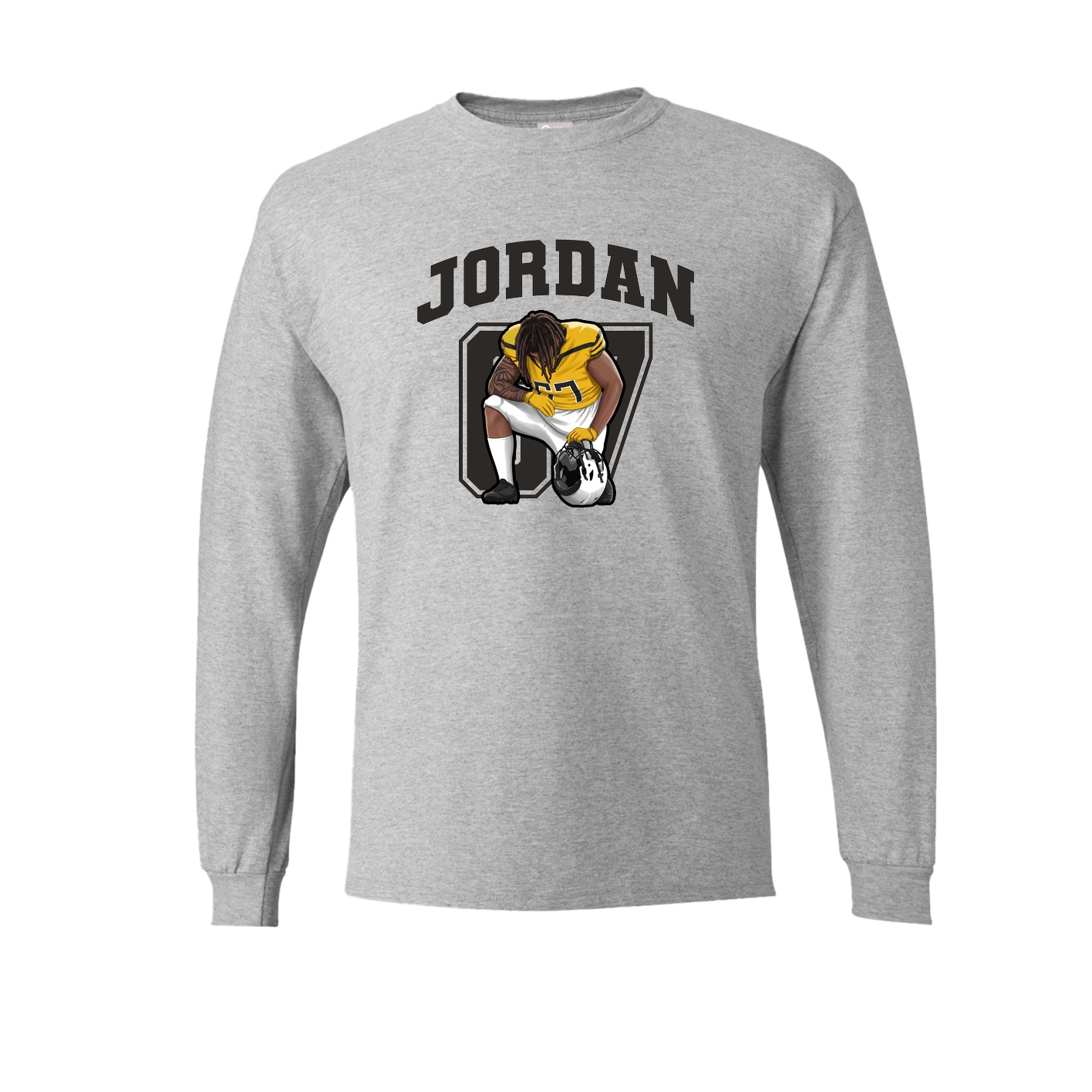 Long Sleeve Tee — Number in Grey