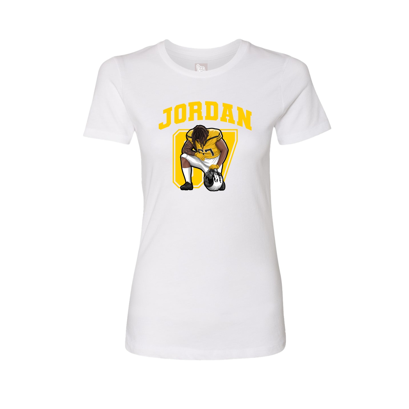 Fitted Women's Tee — Number in White