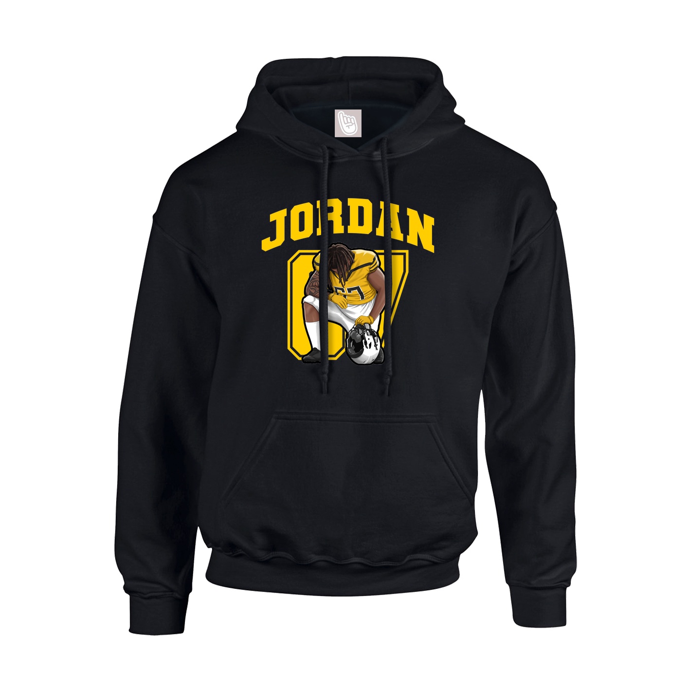Youth Hoodie — Number in Black