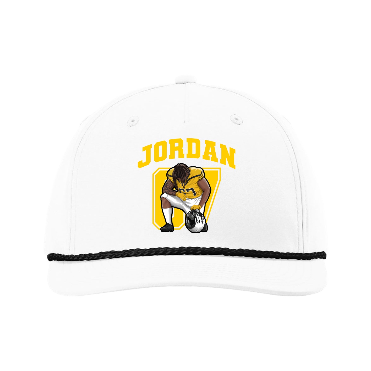 Five-Panel Classic Rope Cap — Number in White