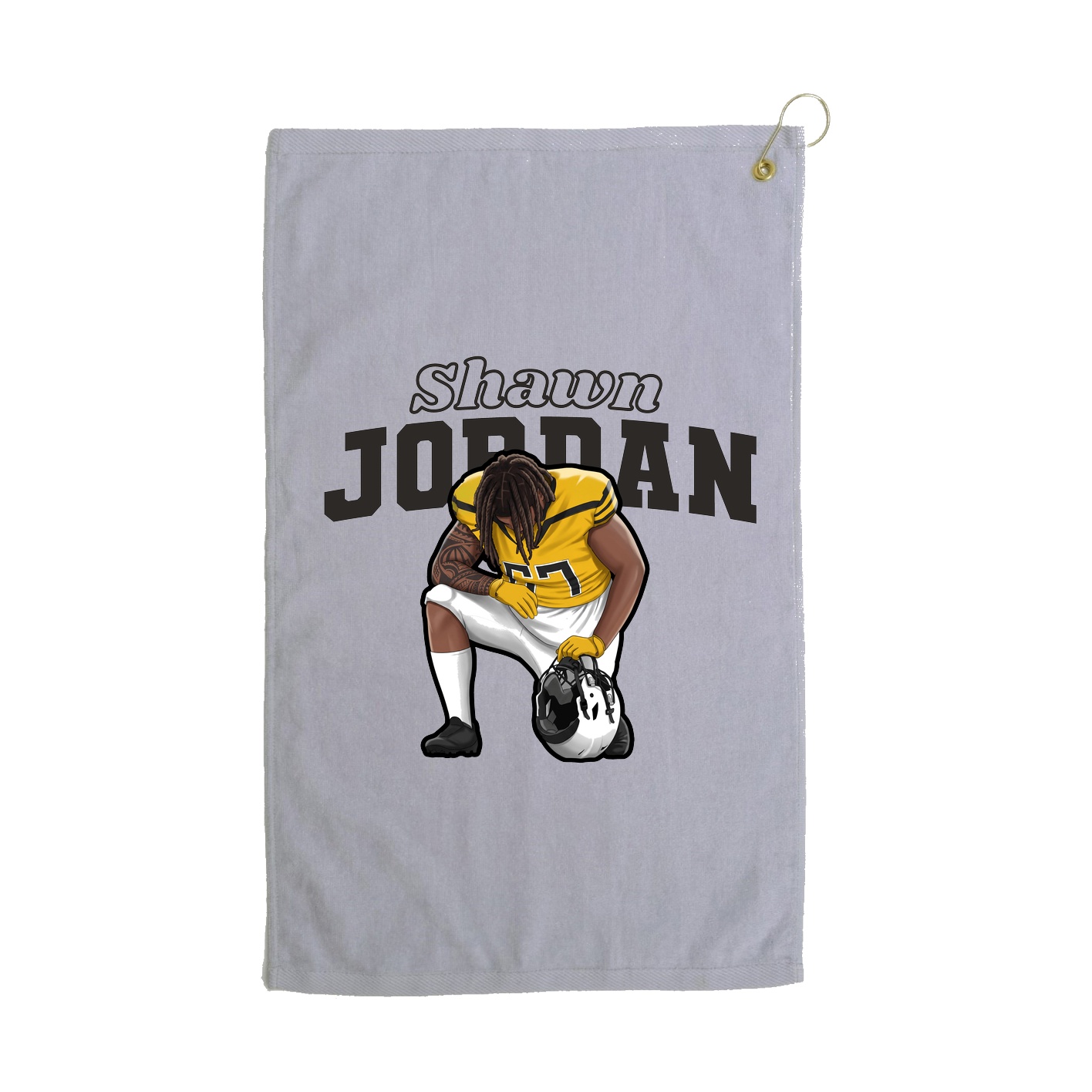 Golf Towel — Name Arch in Grey
