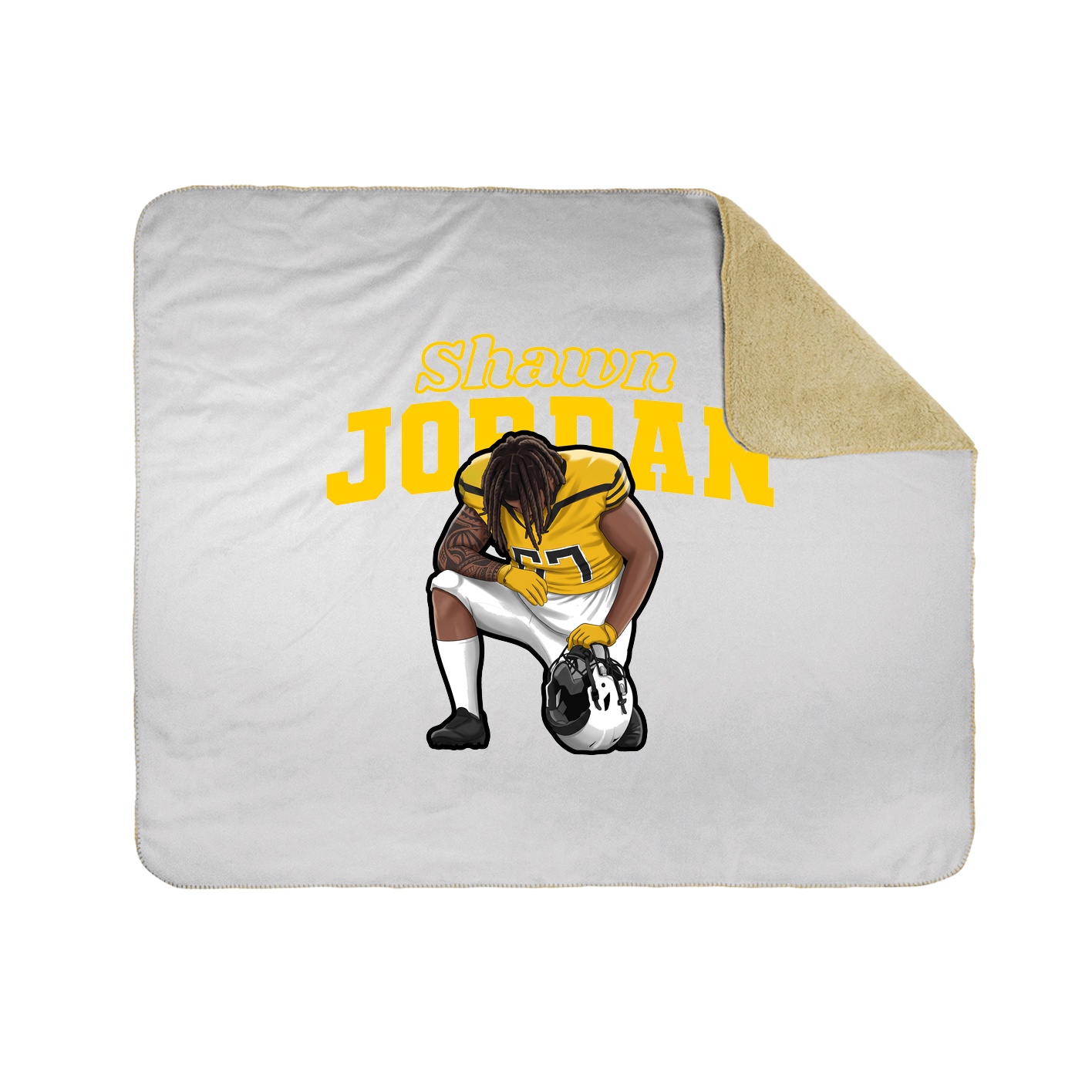 Throw Blanket — Name Arch in White