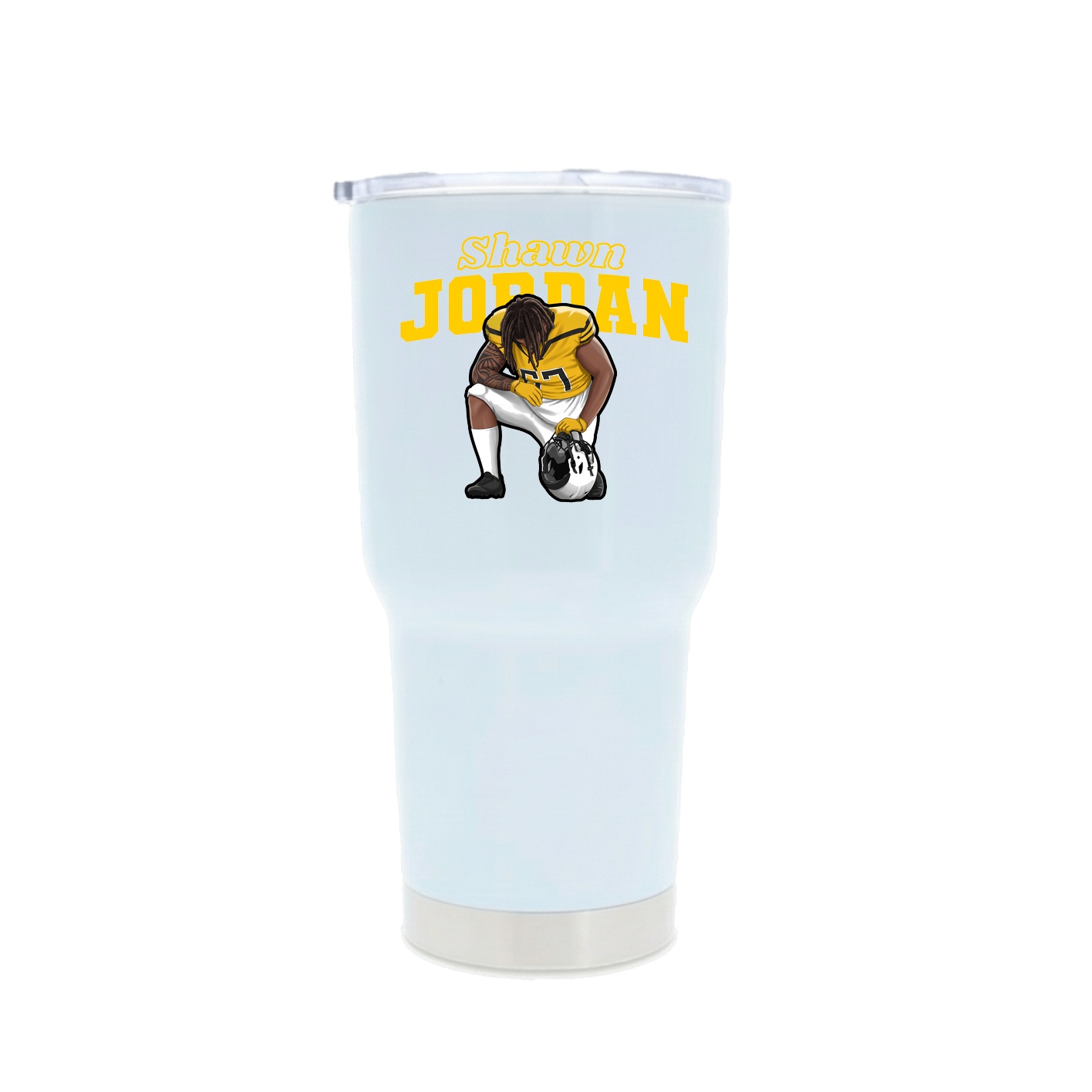 30oz Stainless Steel Tumbler — Name Arch in White