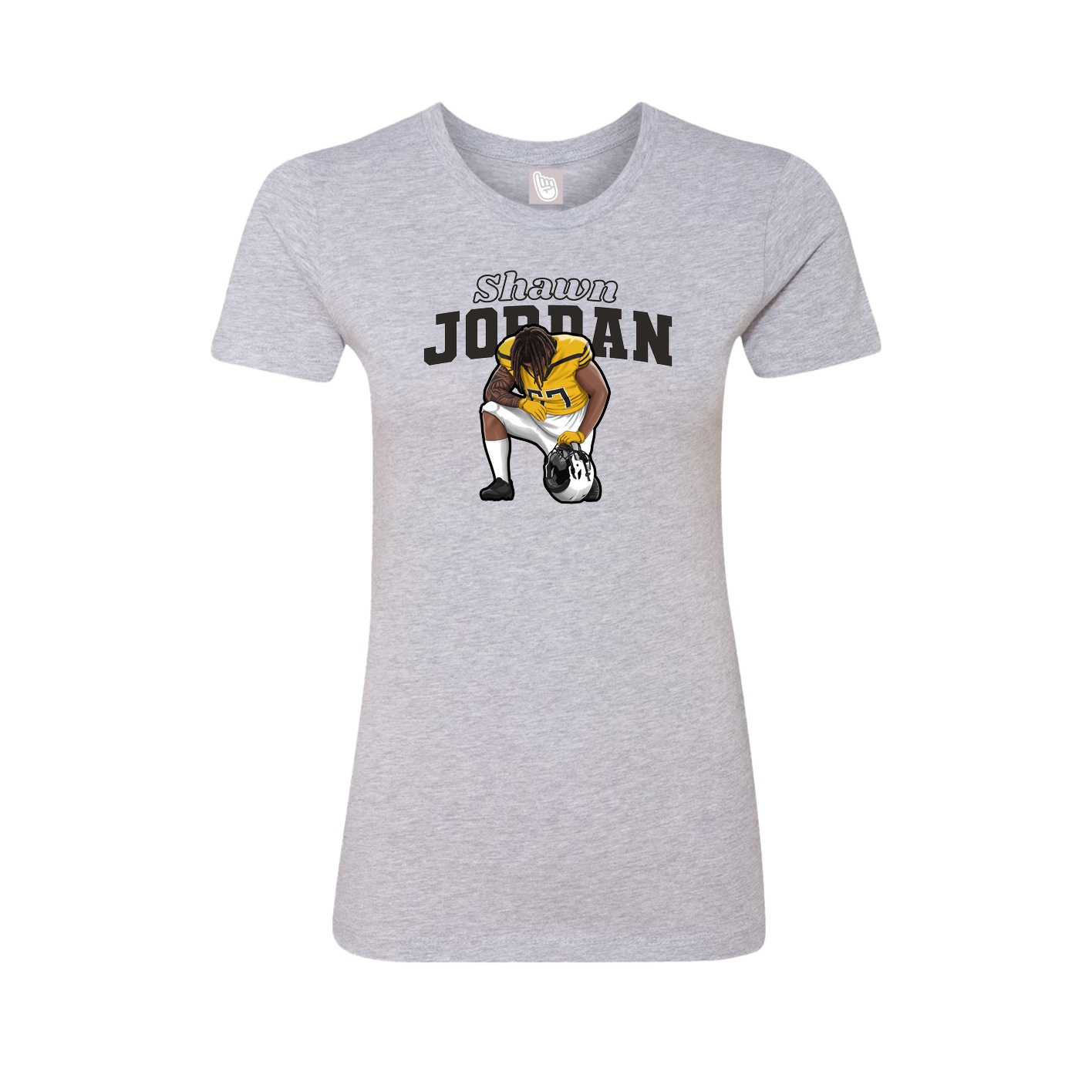 Fitted Women's Tee — Name Arch in Grey
