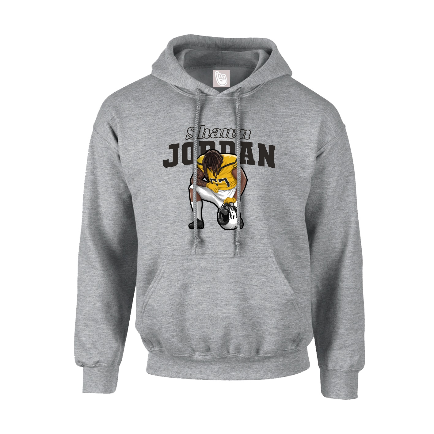 Youth Hoodie — Name Arch in Grey