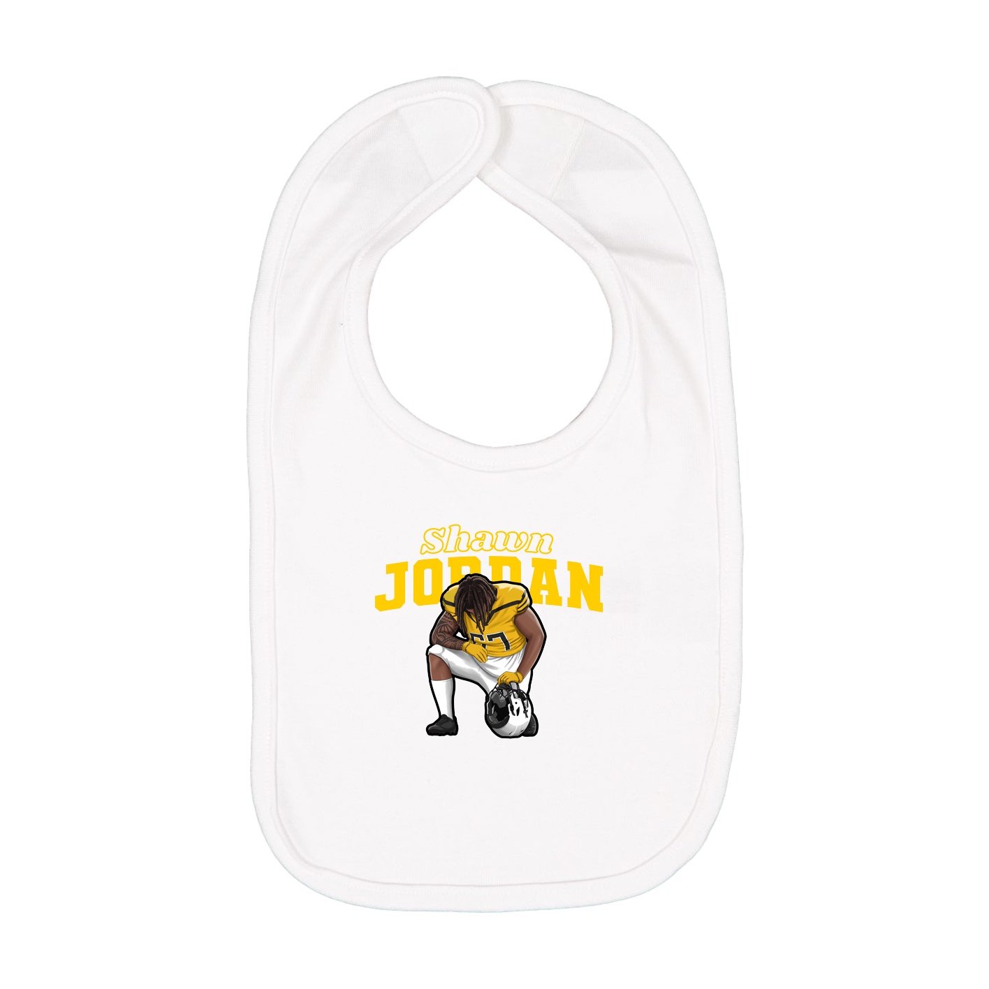 Infant Bib — Name Arch in White