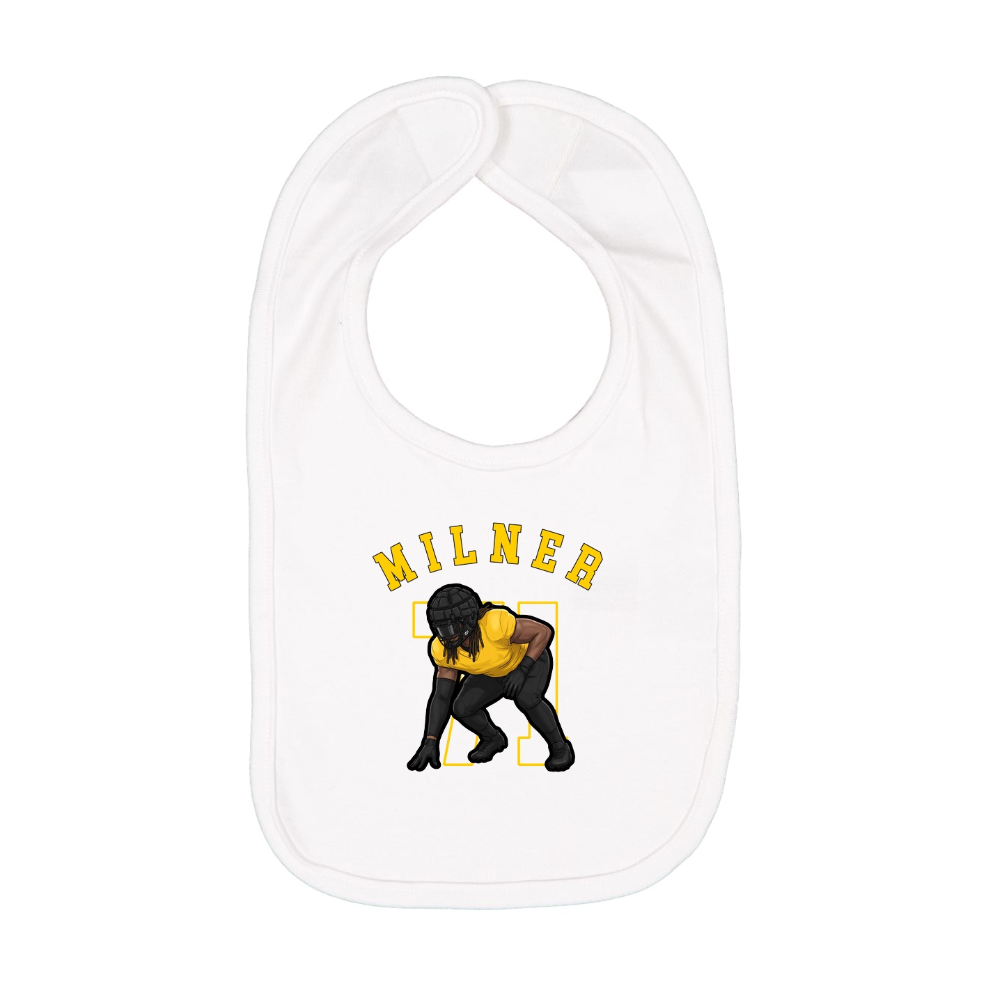 Infant Bib — Shirsey Arch in White