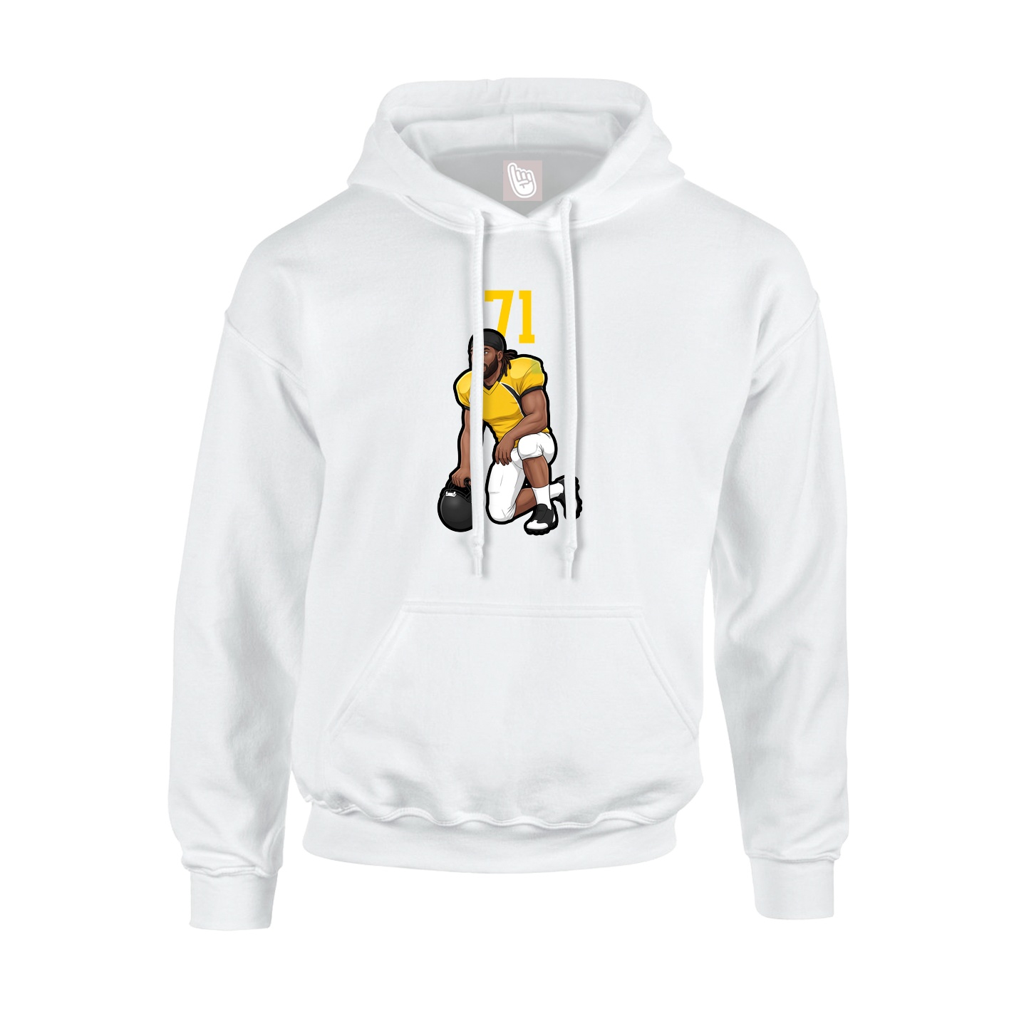 Youth Hoodie — Number Top in White