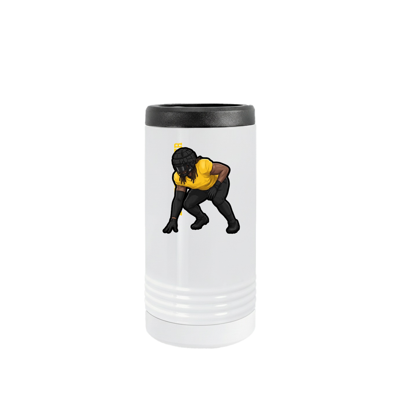 Slim Beverage Holder — Name Vertical in White